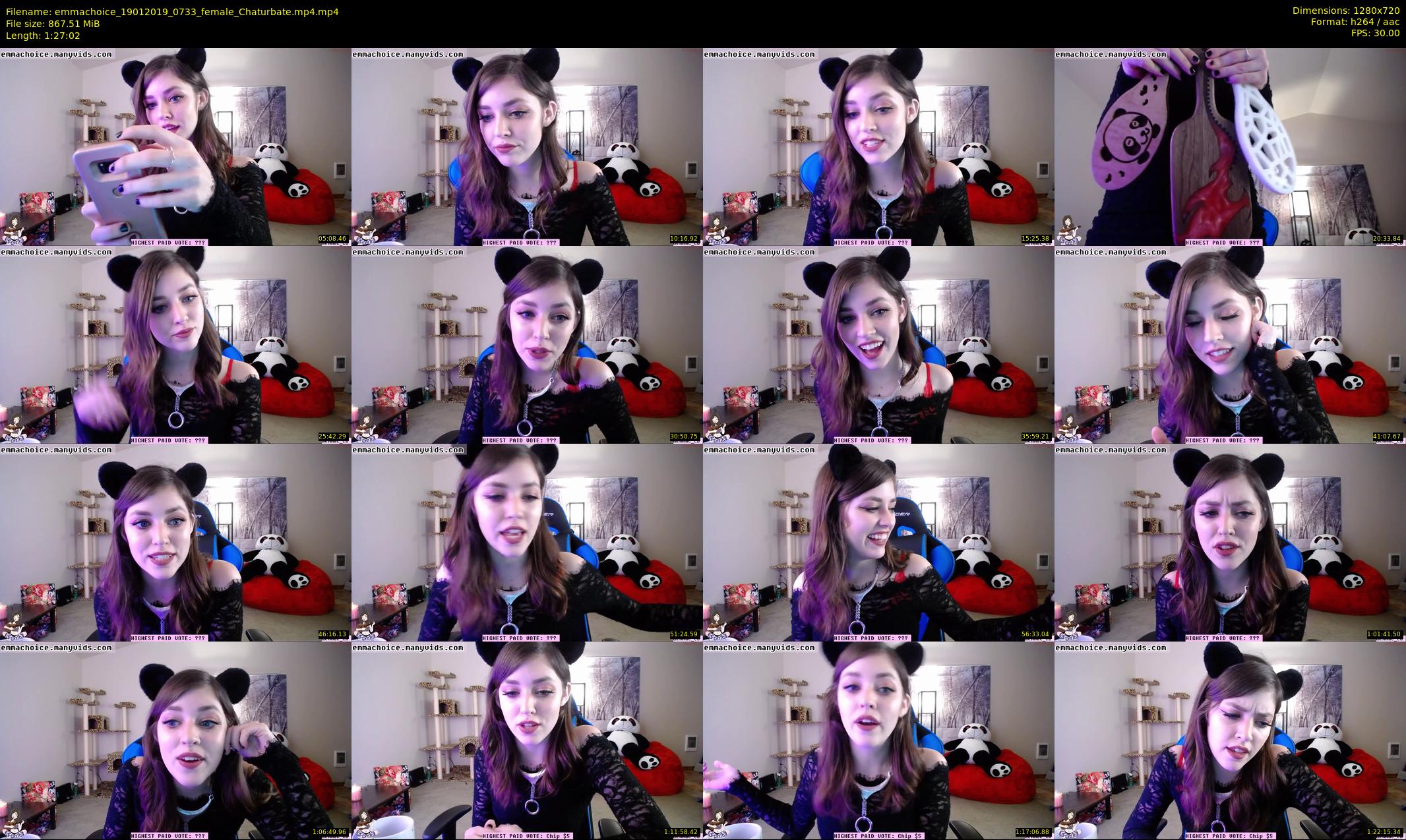 emmachoice — 88 minute Chaturbate female cam show recording, 720p, Jan 19, 2019