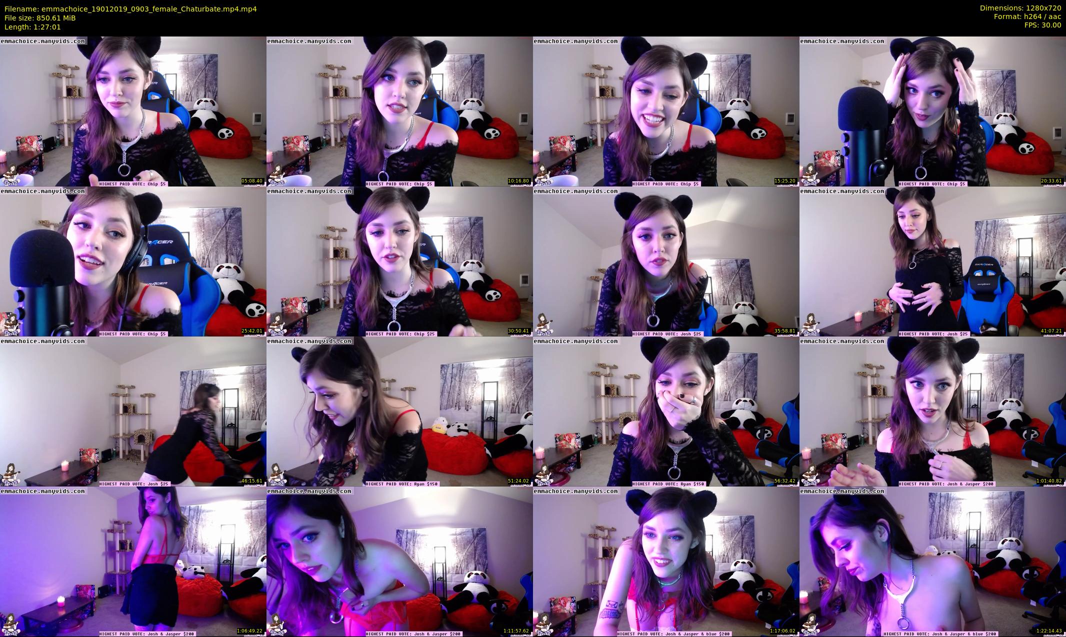 emmachoice — 88 minute Chaturbate female cam show recording, 720p, Jan 19, 2019