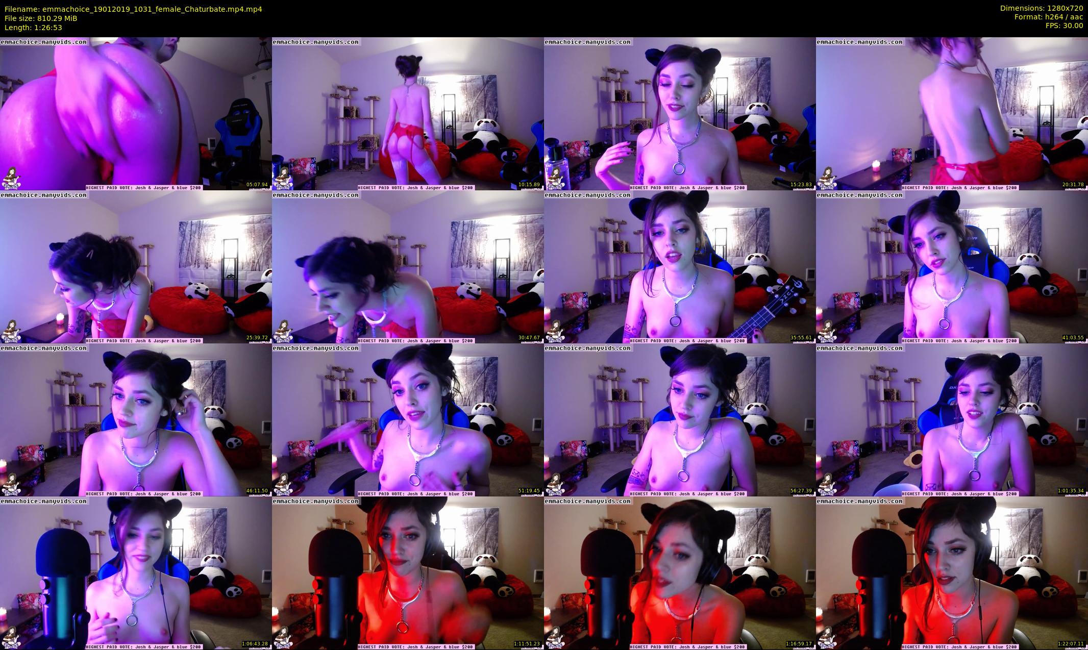 emmachoice — 87 minute Chaturbate female cam show recording, 720p, Jan 19, 2019