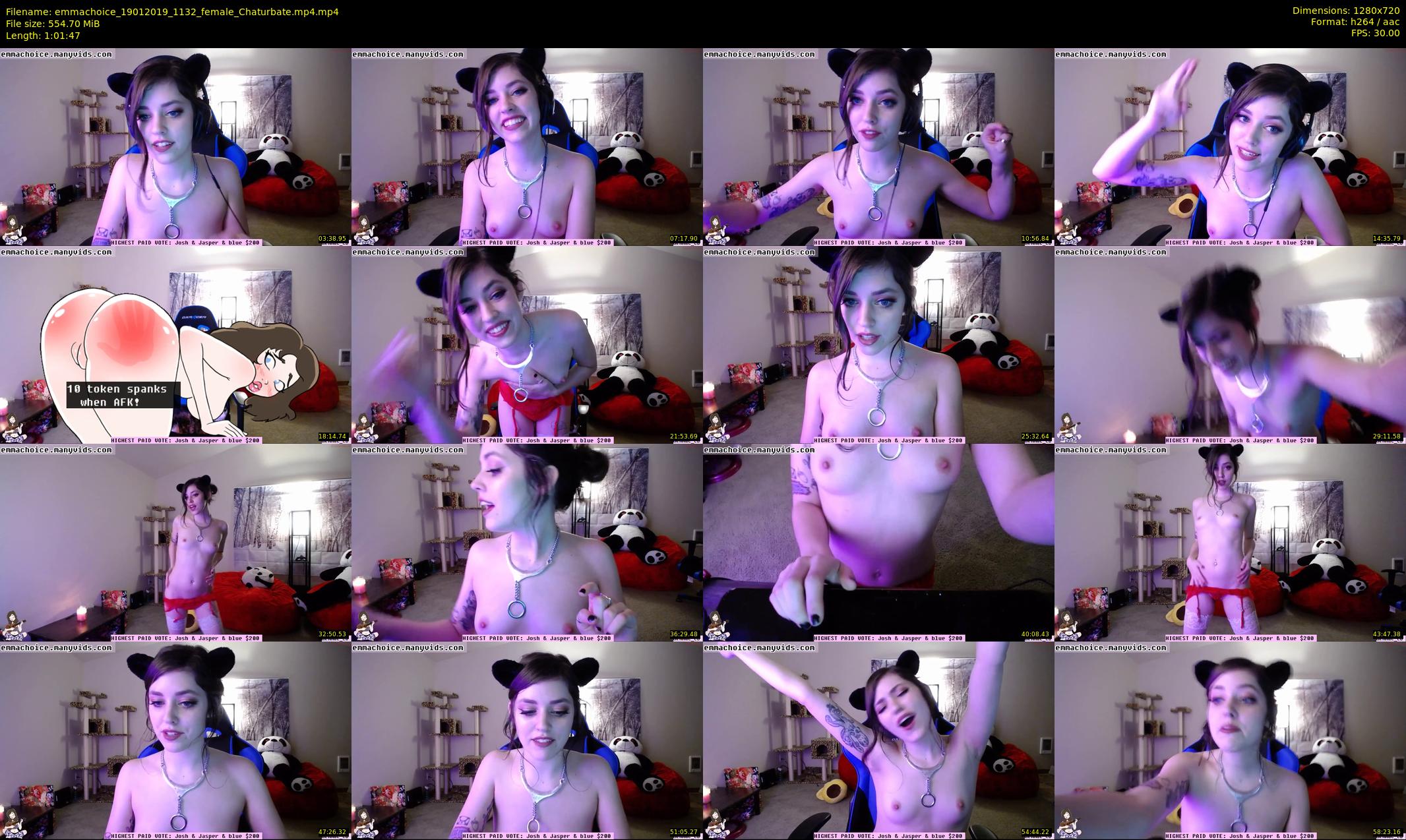 emmachoice — 62 minute Chaturbate female cam show recording, 720p, Jan 19, 2019