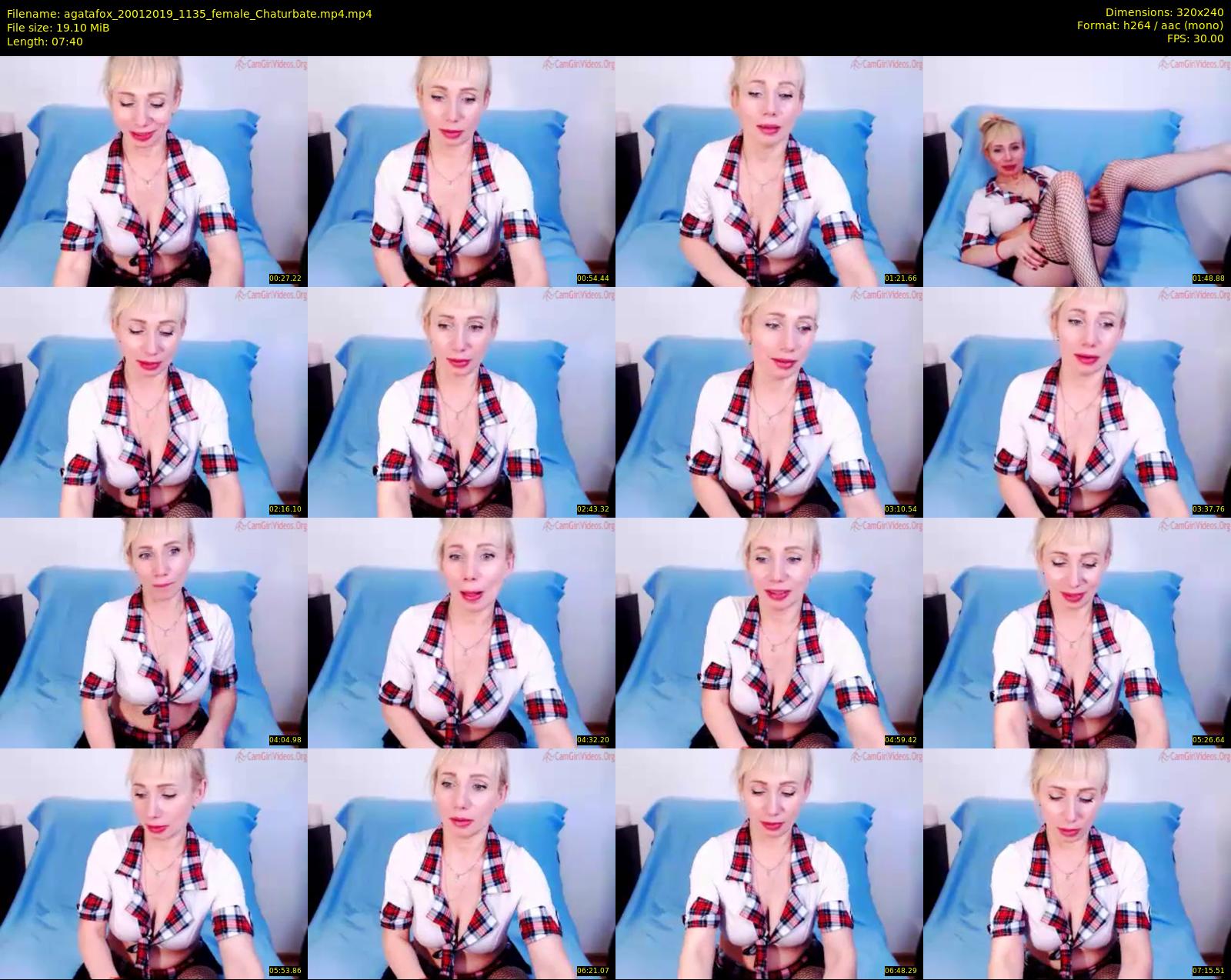 agatafox — 8 minute Chaturbate female cam show recording, SD, Jan 20, 2019