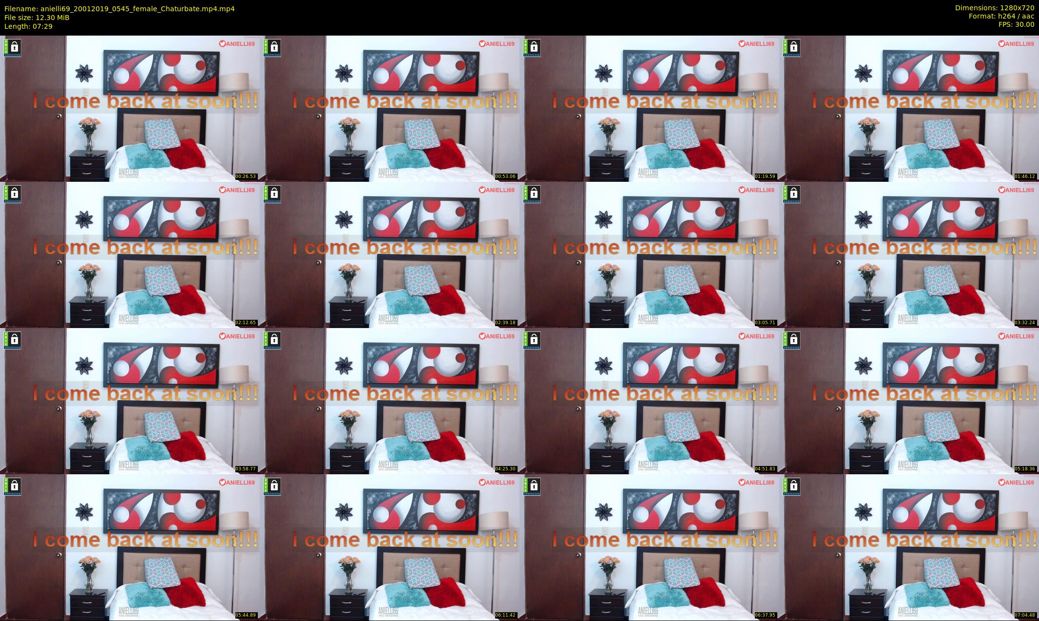 anielli69 — 8 minute Chaturbate female cam show recording, 720p, Jan 20, 2019