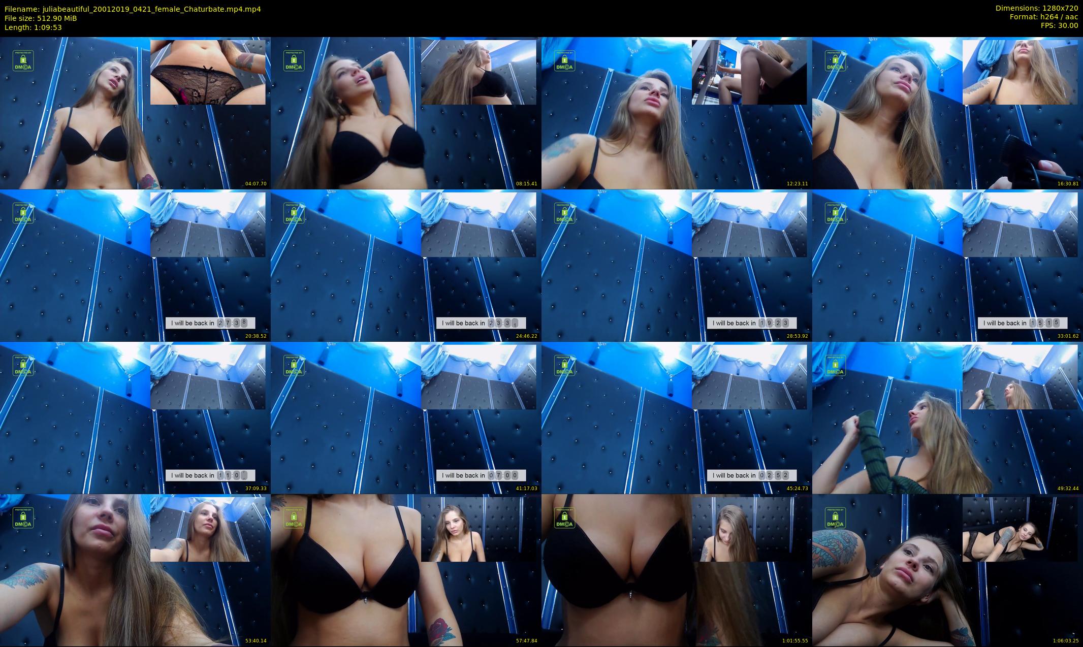 juliabeautiful — 70 minute Chaturbate female cam show recording, 720p, Jan 20, 2019