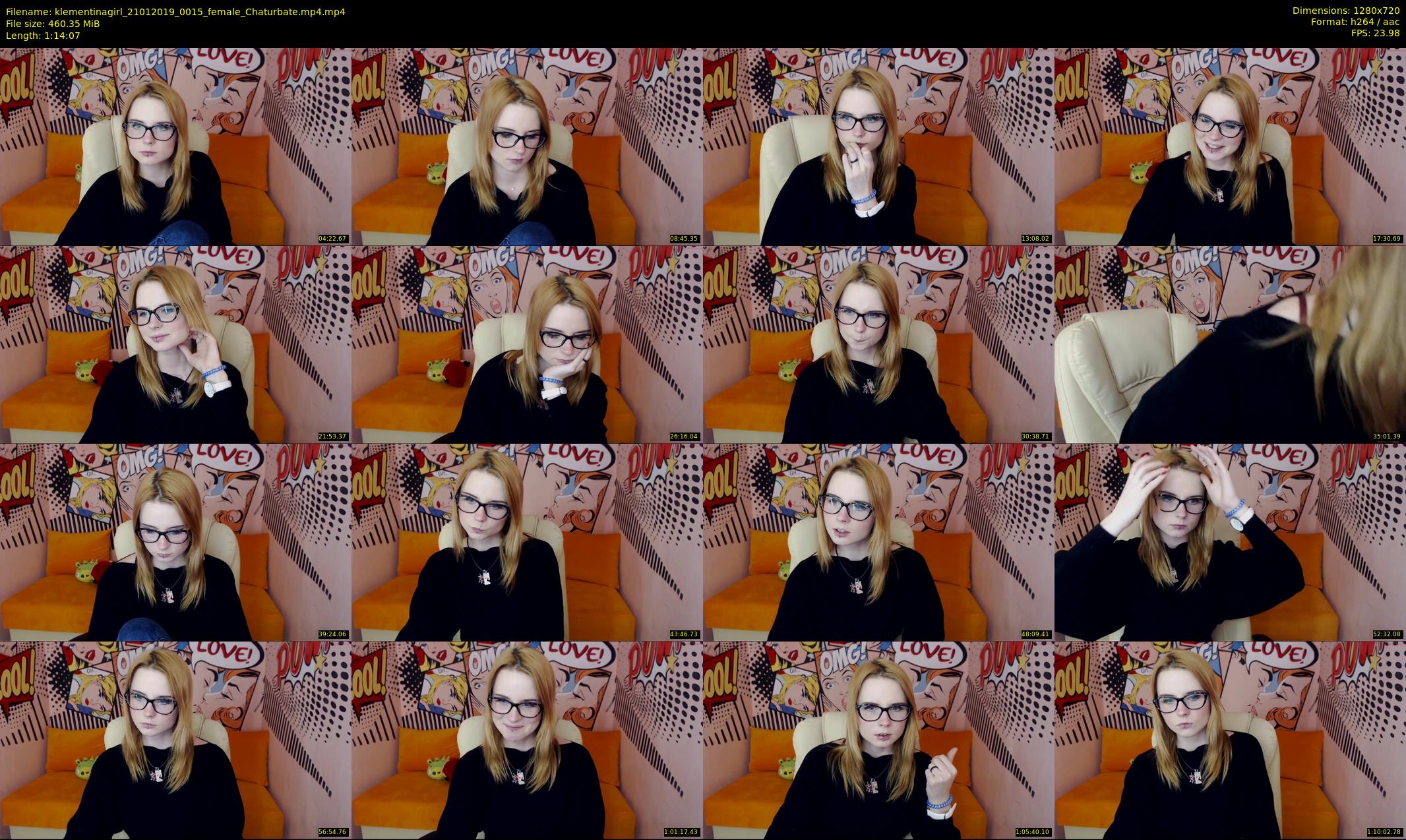 klementinagirl — 75 minute Chaturbate female cam show recording, 720p, Jan 21, 2019