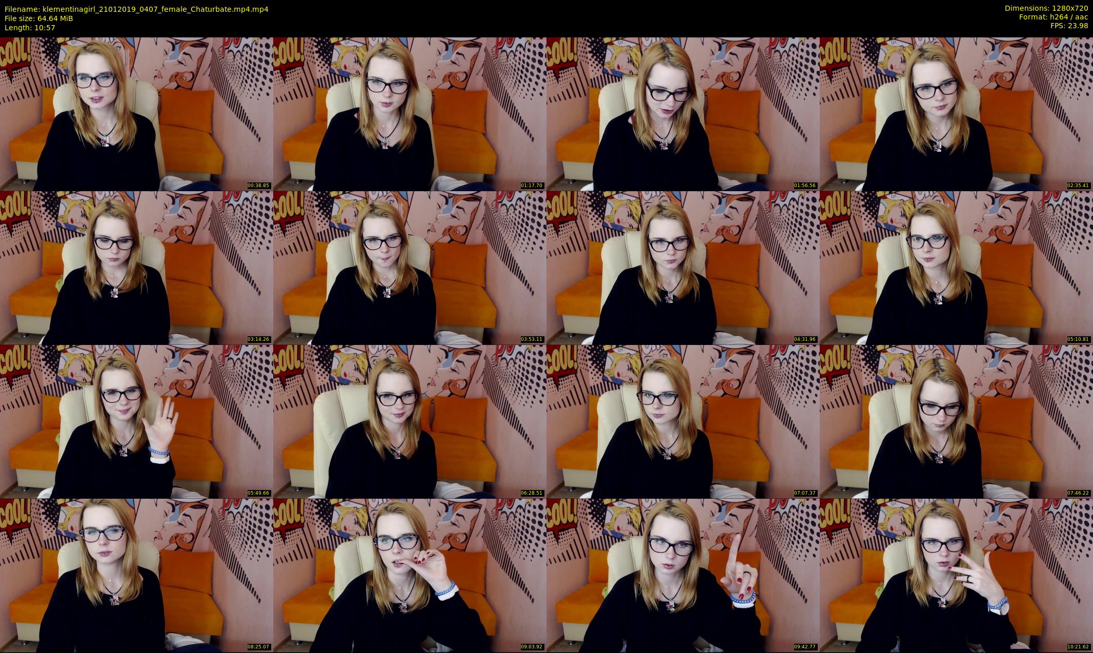 klementinagirl — 11 minute Chaturbate female cam show recording, 720p, Jan 21, 2019