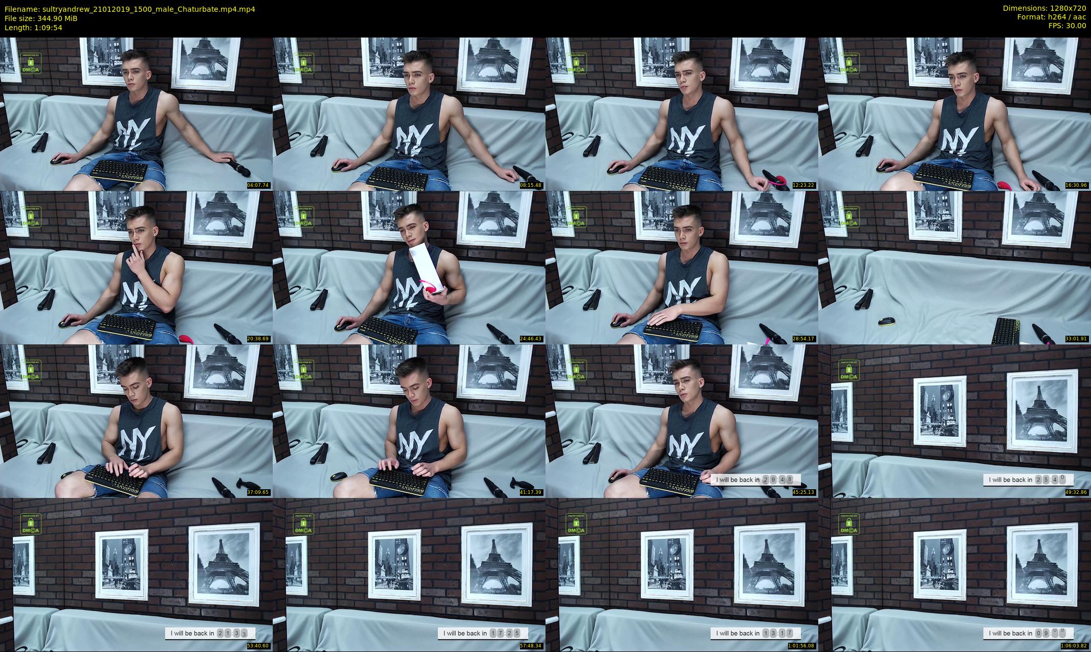 sultryandrew — 70 minute Chaturbate male cam show recording, 720p, Jan 21, 2019