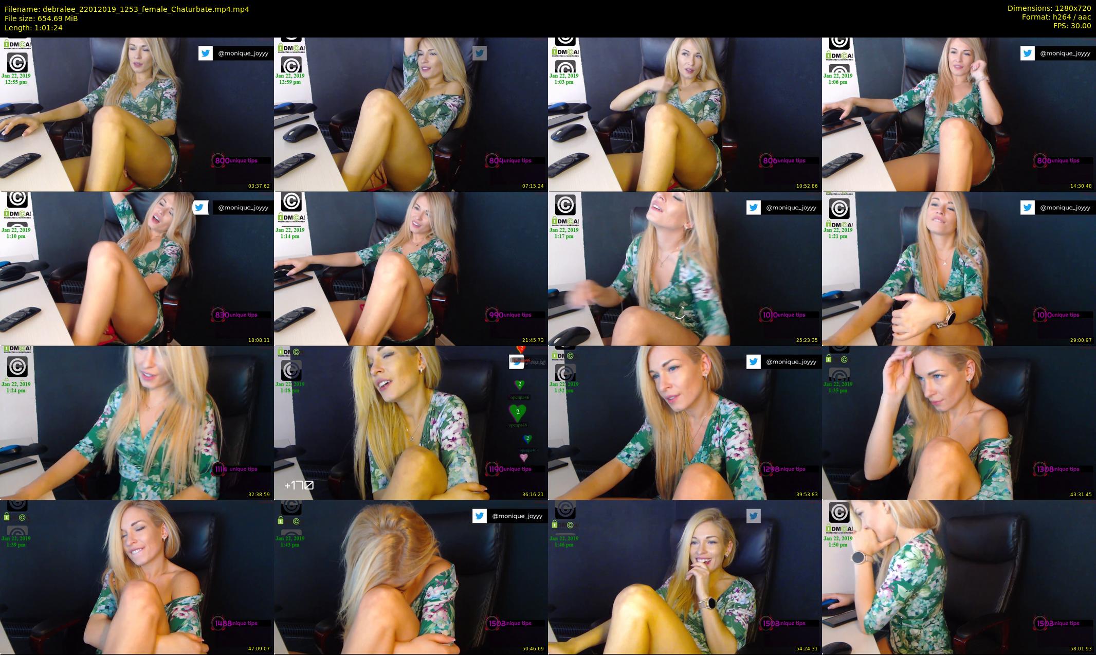 debralee — 62 minute Chaturbate female cam show recording, 720p, Jan 22, 2019