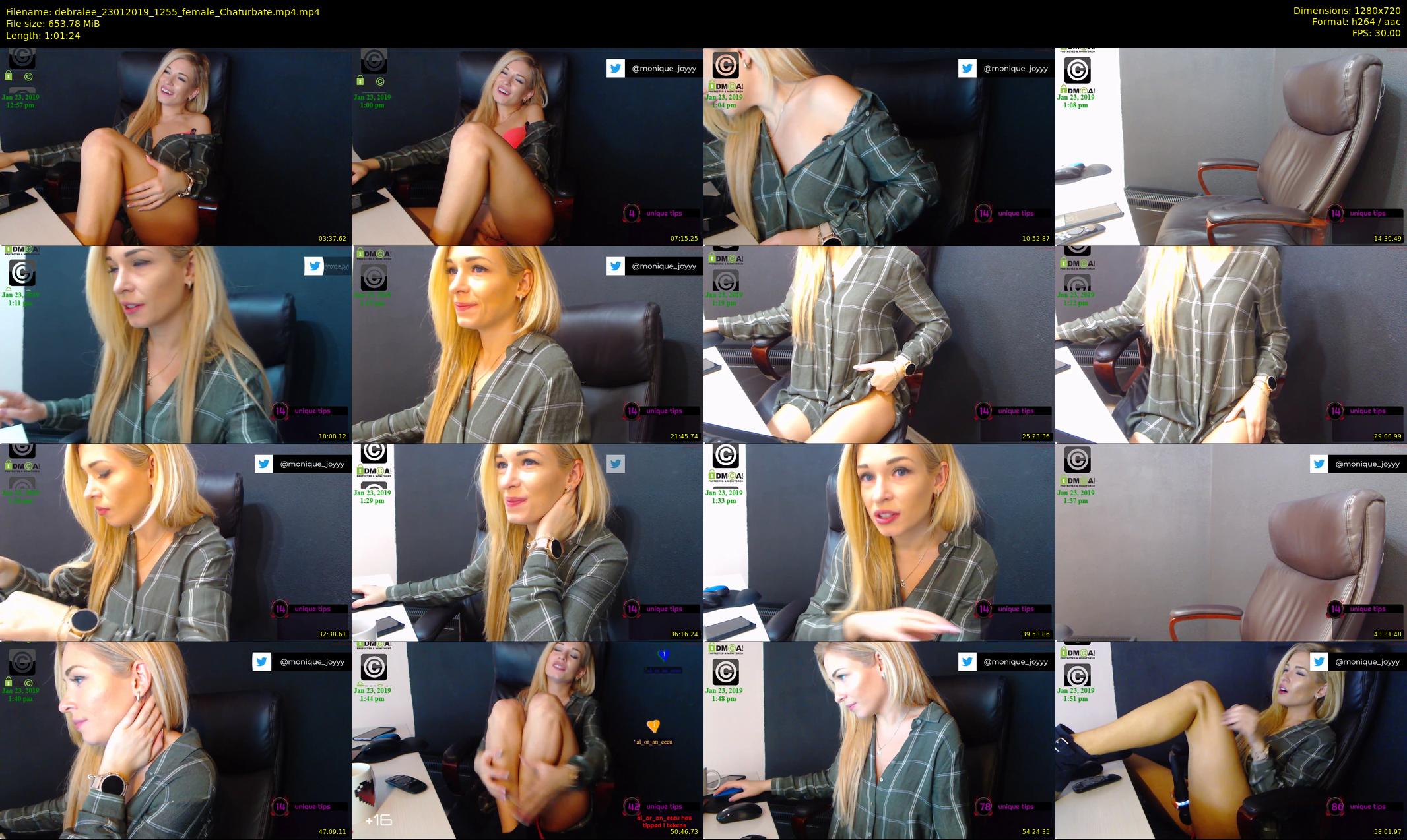 debralee — 62 minute Chaturbate female cam show recording, 720p, Jan 23, 2019