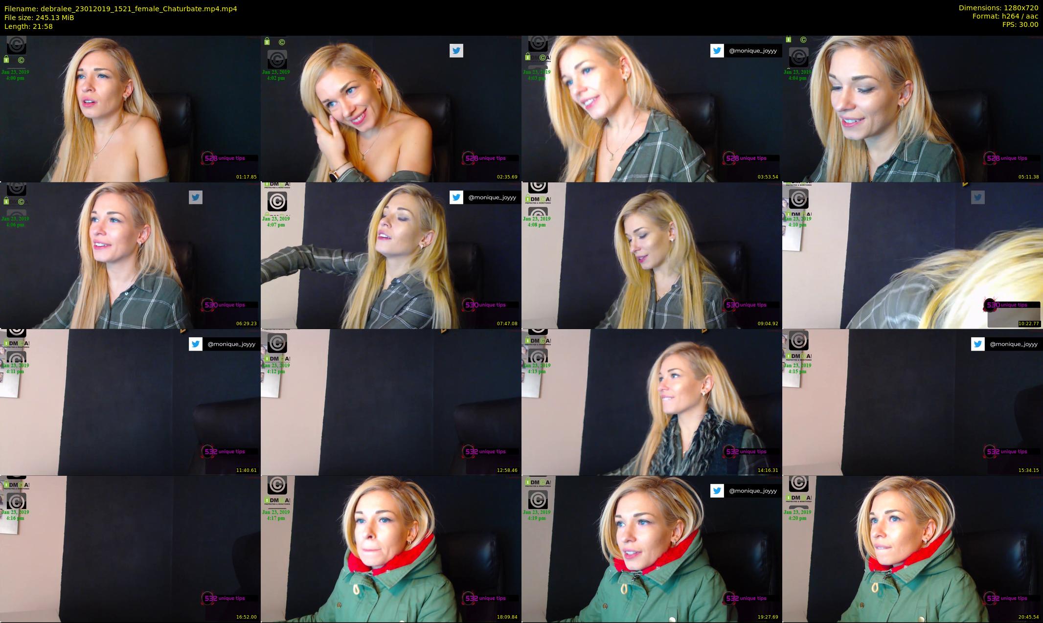 debralee — 22 minute Chaturbate female cam show recording, 720p, Jan 23, 2019