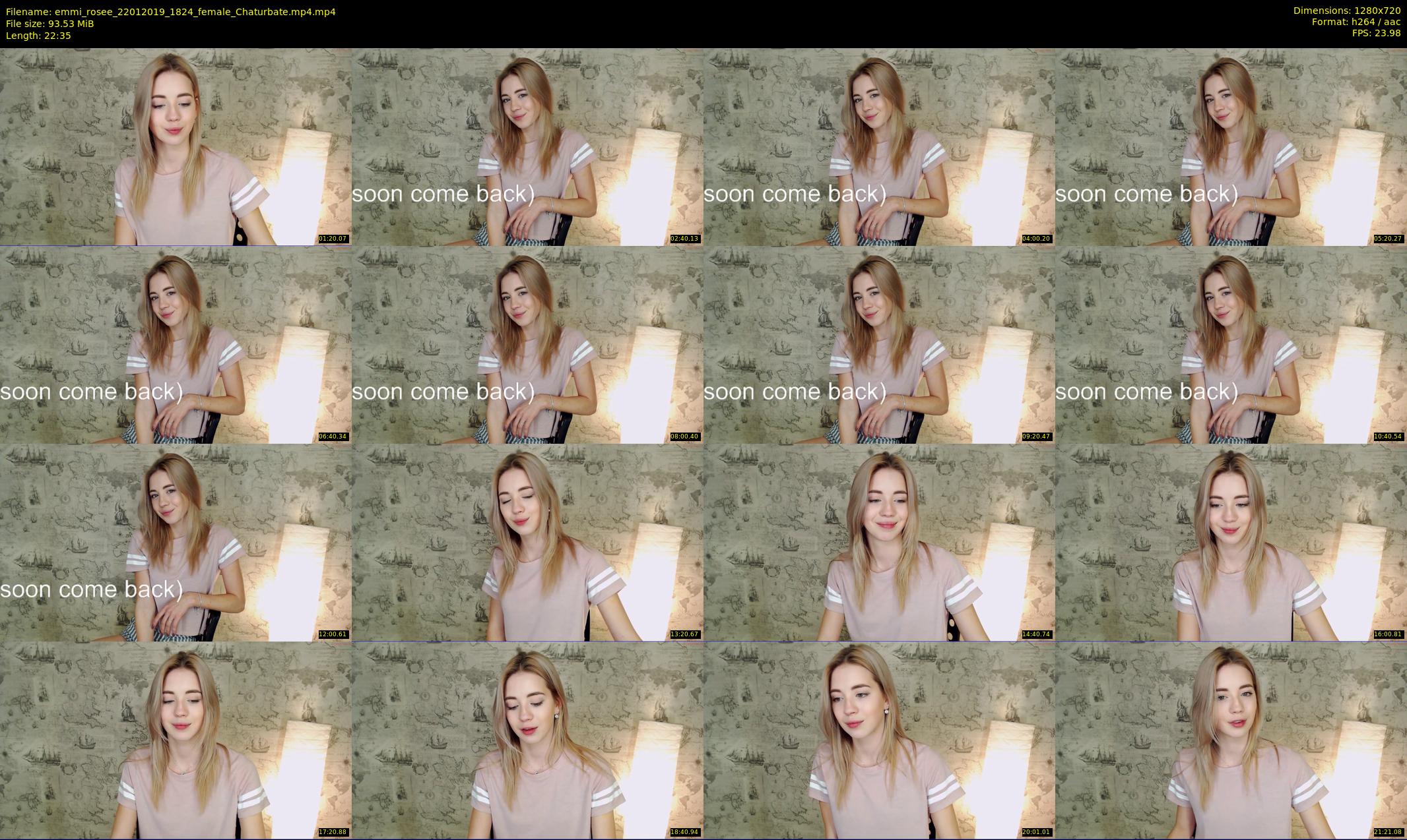 emmi_rosee — 23 minute Chaturbate female cam show recording, 720p, Jan 22, 2019