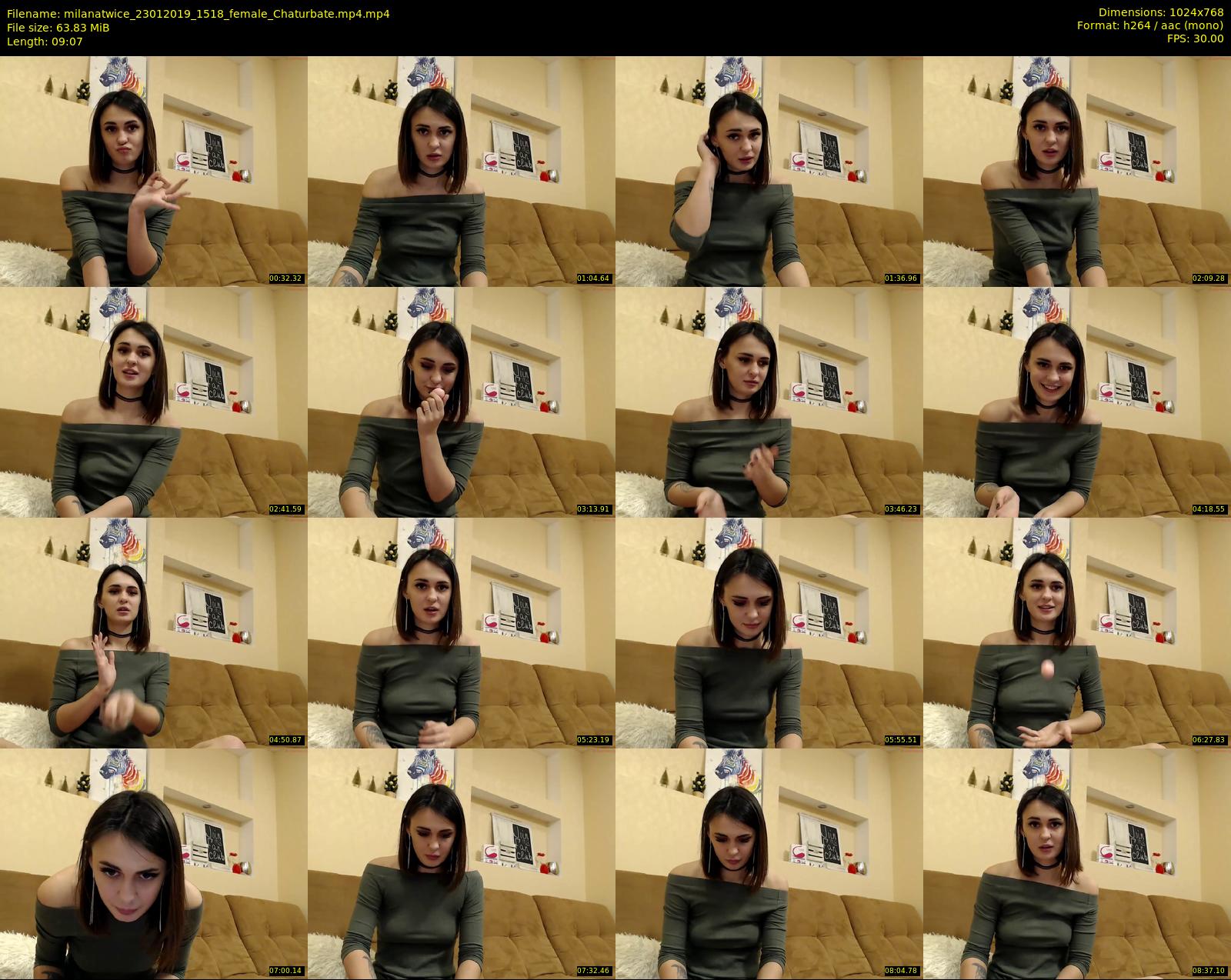 milanatwice — 10 minute Chaturbate female cam show recording, 720p, Jan 23, 2019
