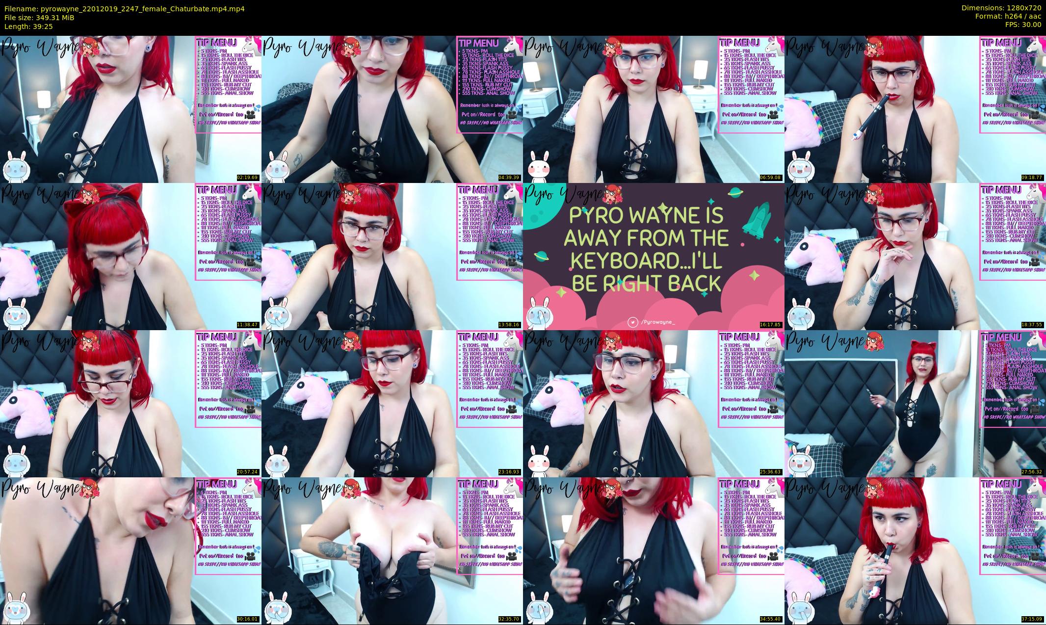 pyrowayne — 40 minute Chaturbate female cam show recording, 720p, Jan 22, 2019