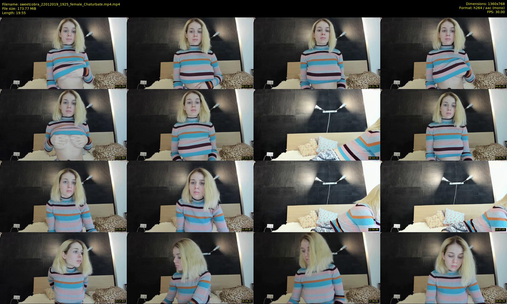 sweetcobra — 20 minute Chaturbate female cam show recording, 720p, Jan 22, 2019