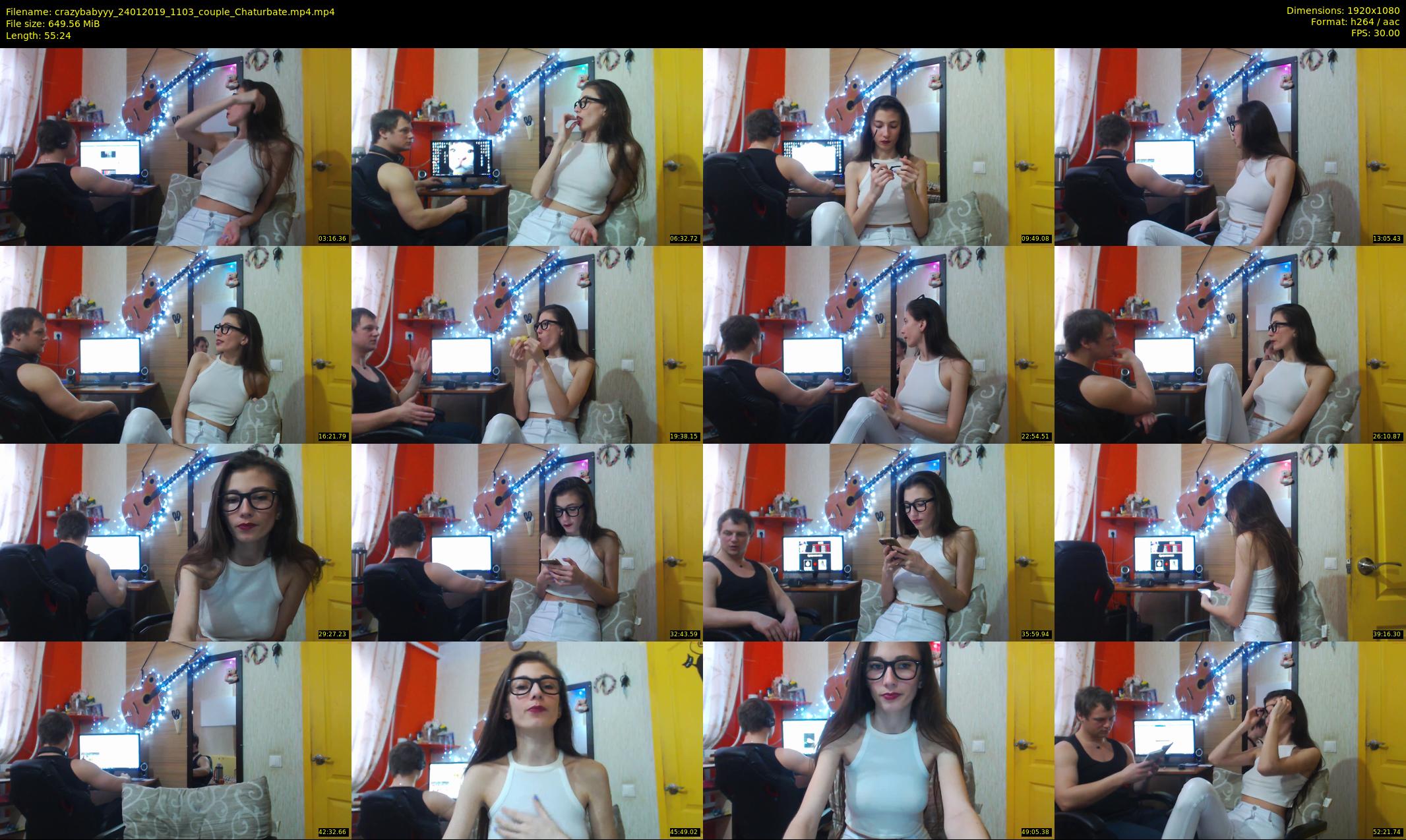 crazybabyyy — 56 minute Chaturbate couple cam show recording, 1080p, Jan 24, 2019