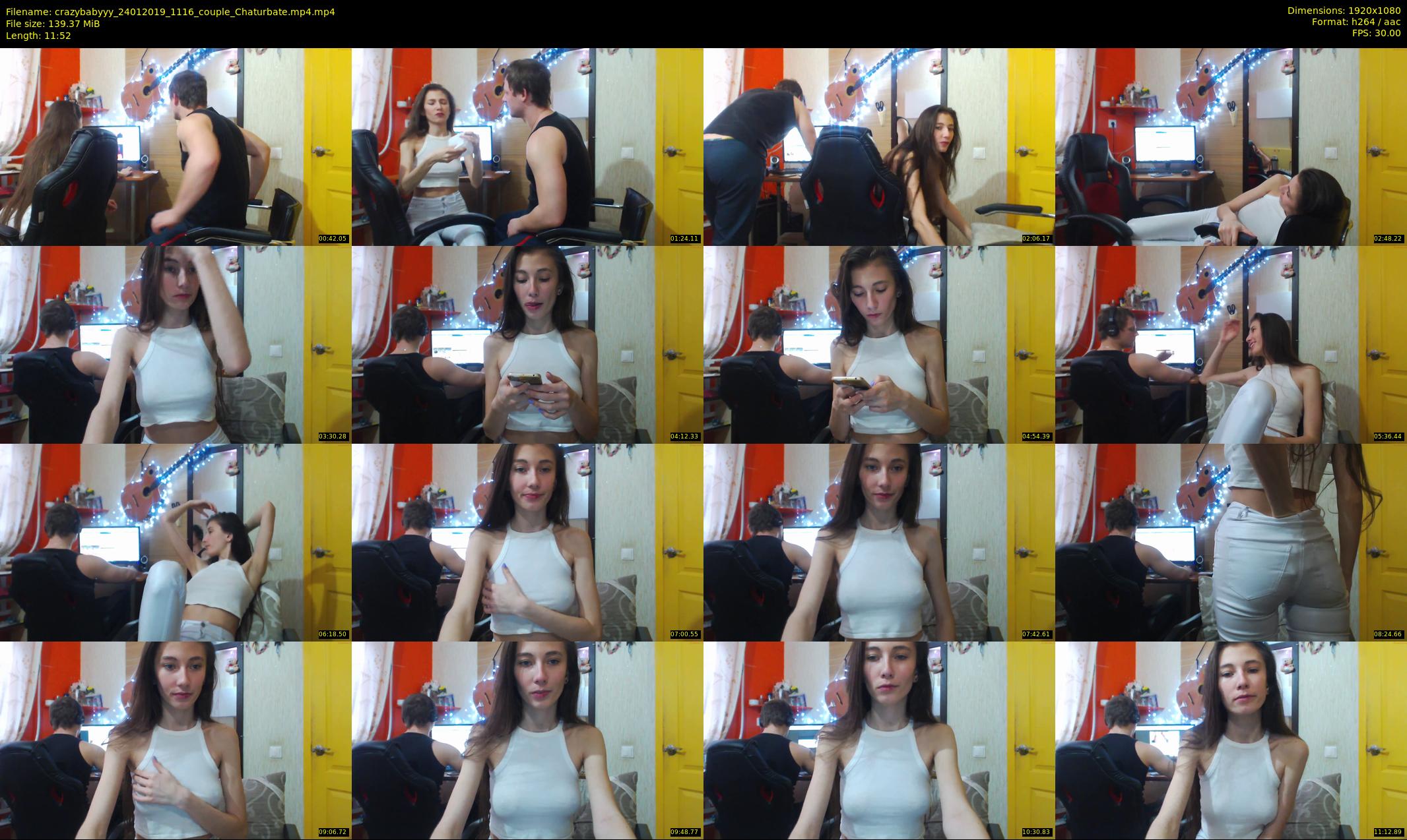 crazybabyyy — 12 minute Chaturbate couple cam show recording, 1080p, Jan 24, 2019