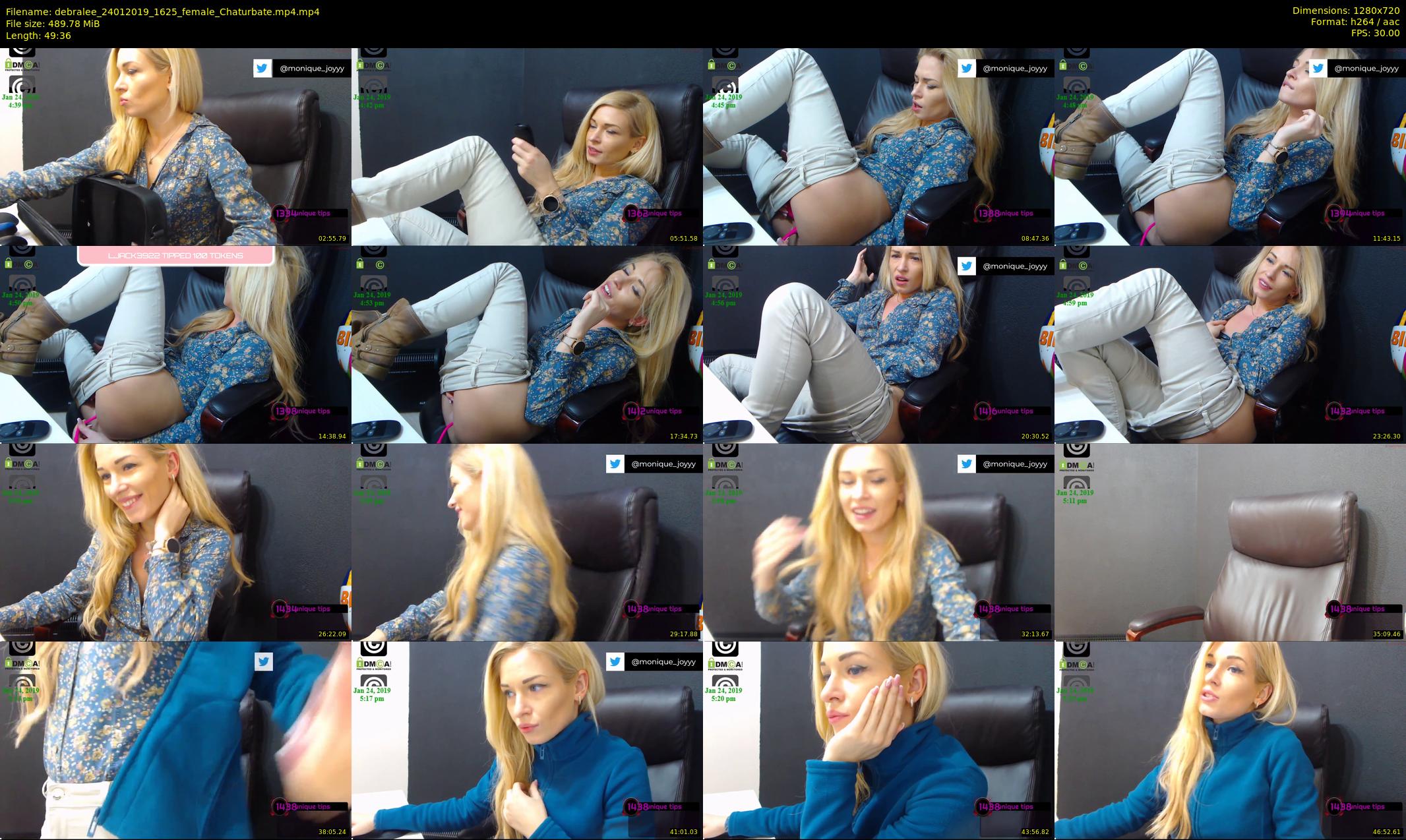 debralee — 50 minute Chaturbate female cam show recording, 720p, Jan 24, 2019