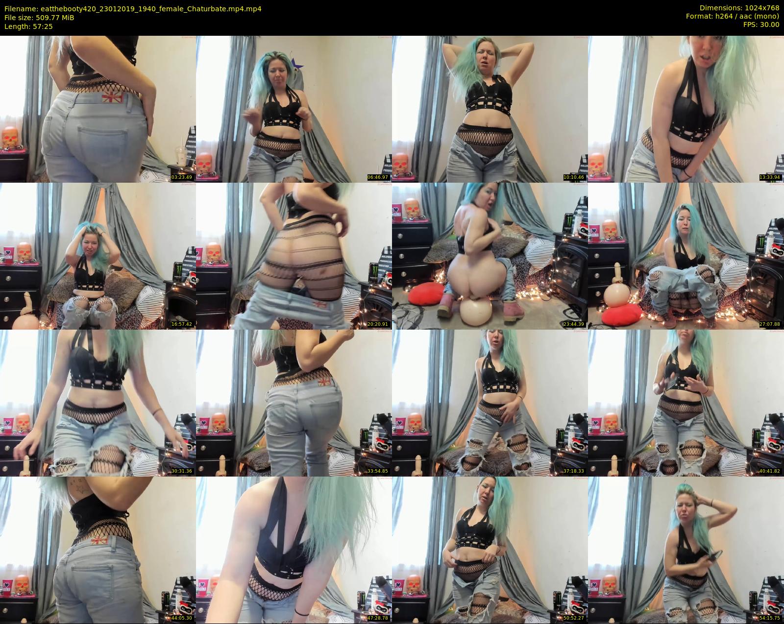 eatthebooty420 — 58 minute Chaturbate female cam show recording, 720p, Jan 23, 2019