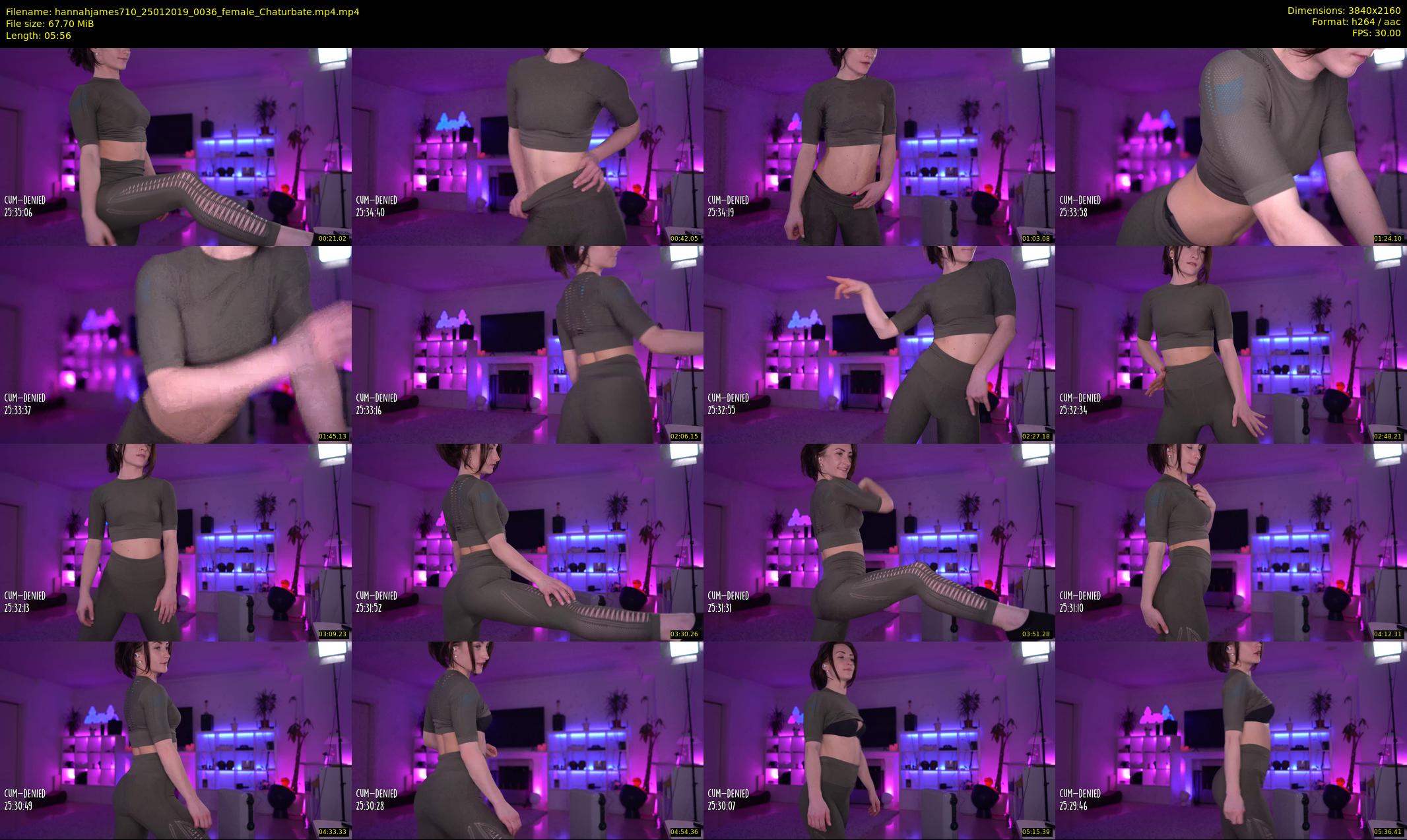 hannahjames710 — 6 minute Chaturbate female cam show recording, 4K, Jan 25, 2019