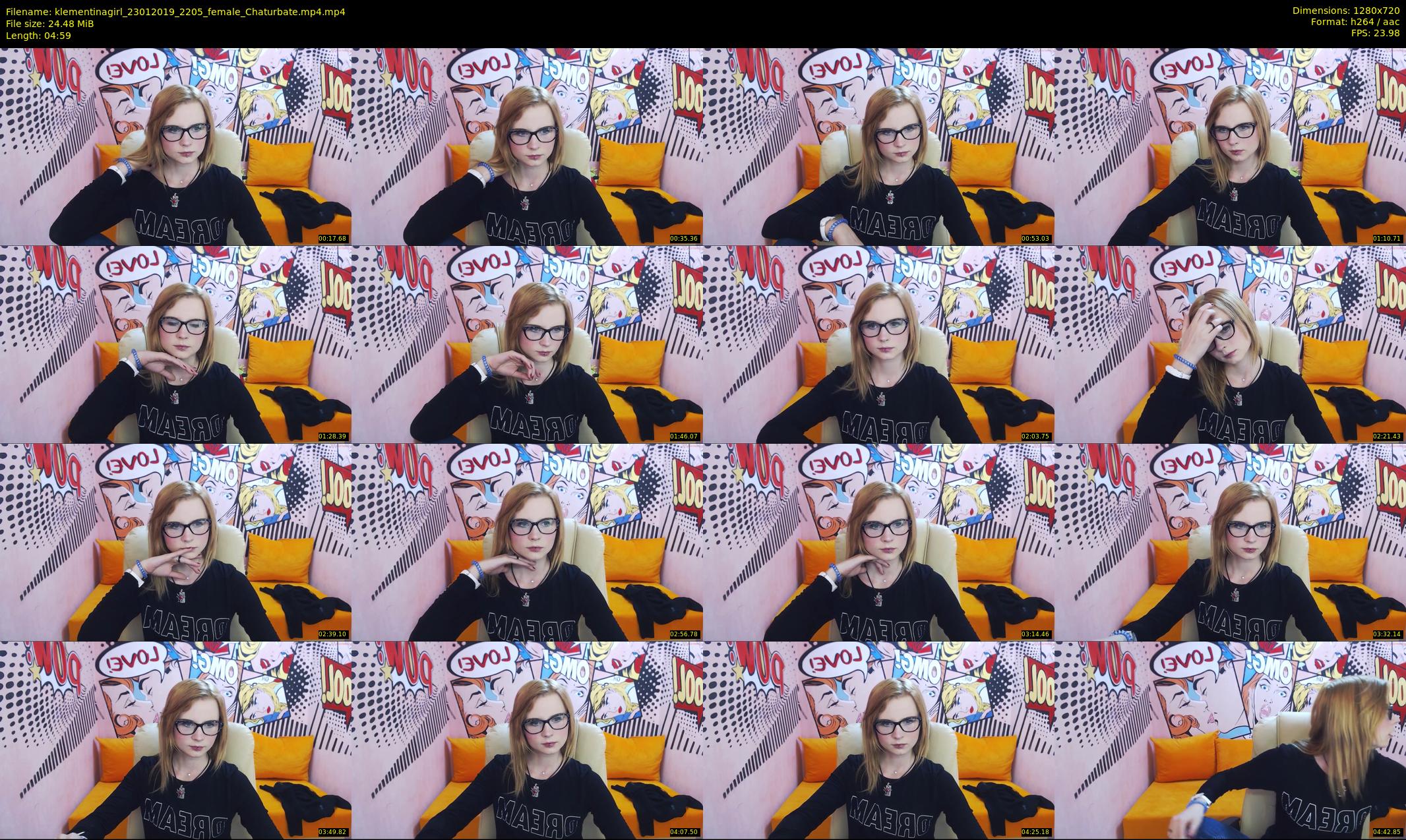 klementinagirl — 5 minute Chaturbate female cam show recording, 720p, Jan 23, 2019