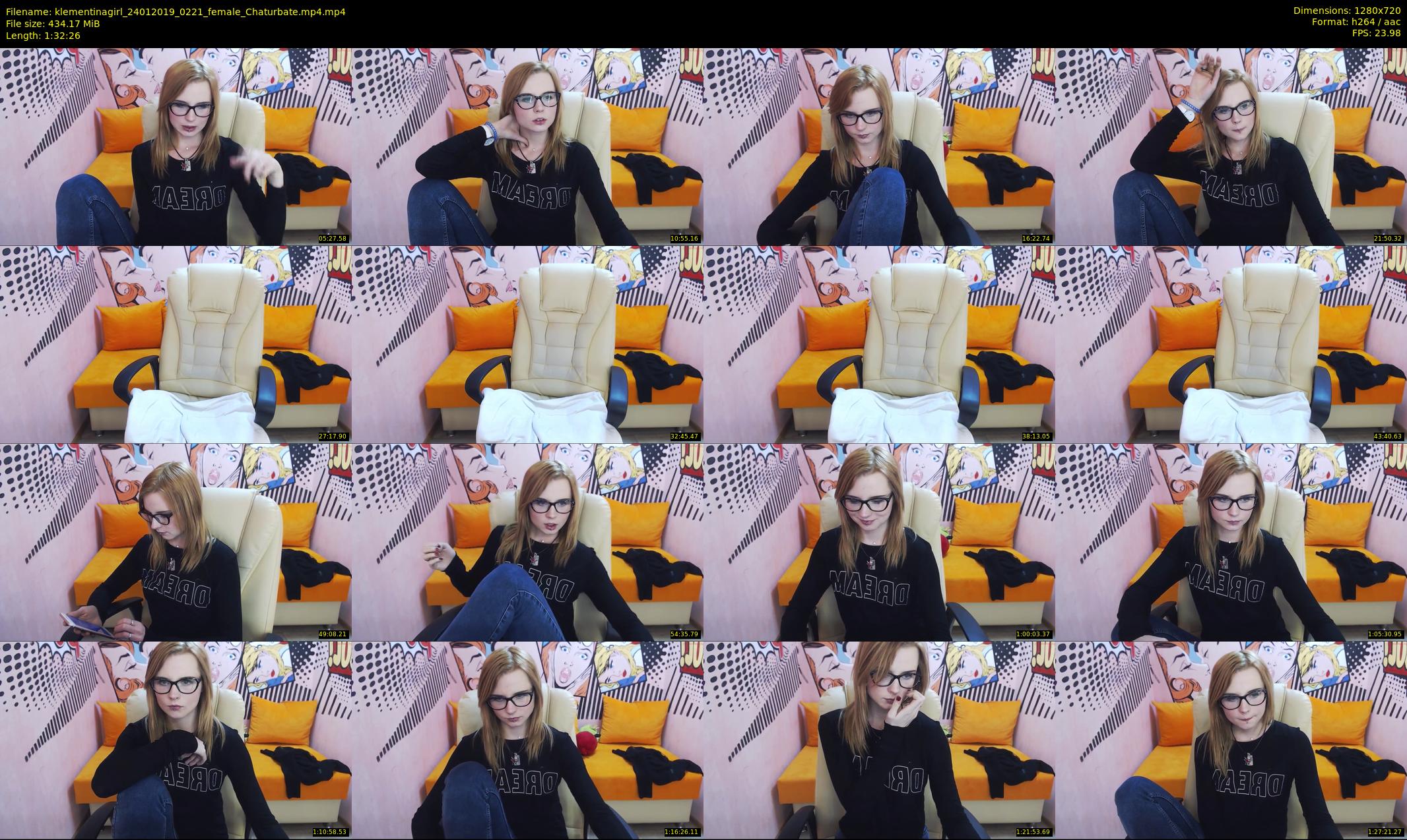 klementinagirl — 93 minute Chaturbate female cam show recording, 720p, Jan 24, 2019