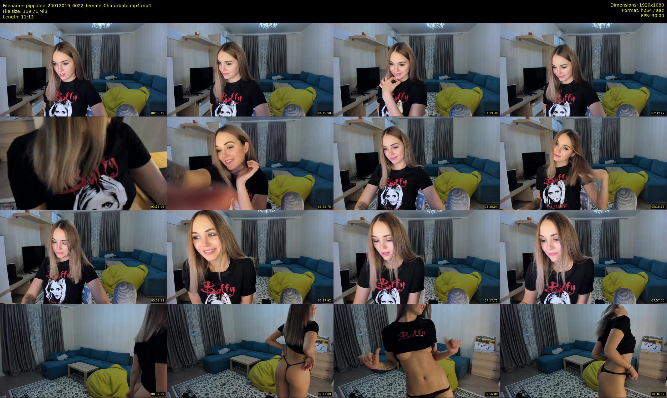 pippalee — 12 minute Chaturbate female cam show recording, 1080p, Jan 24, 2019