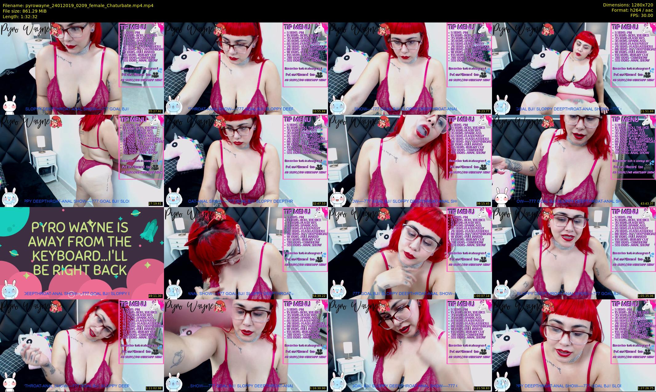 pyrowayne — 93 minute Chaturbate female cam show recording, 720p, Jan 24, 2019