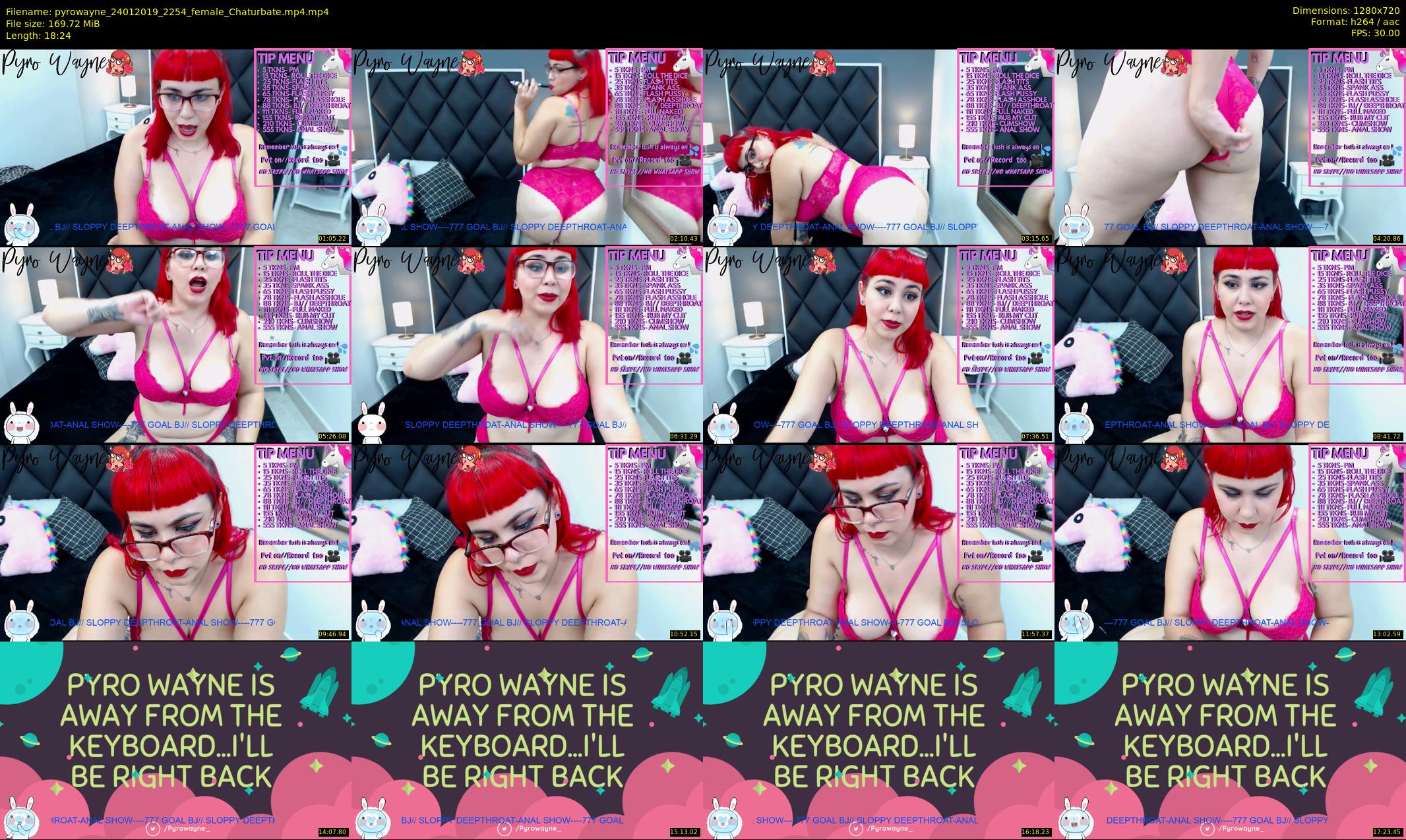 pyrowayne — 19 minute Chaturbate female cam show recording, 720p, Jan 24, 2019