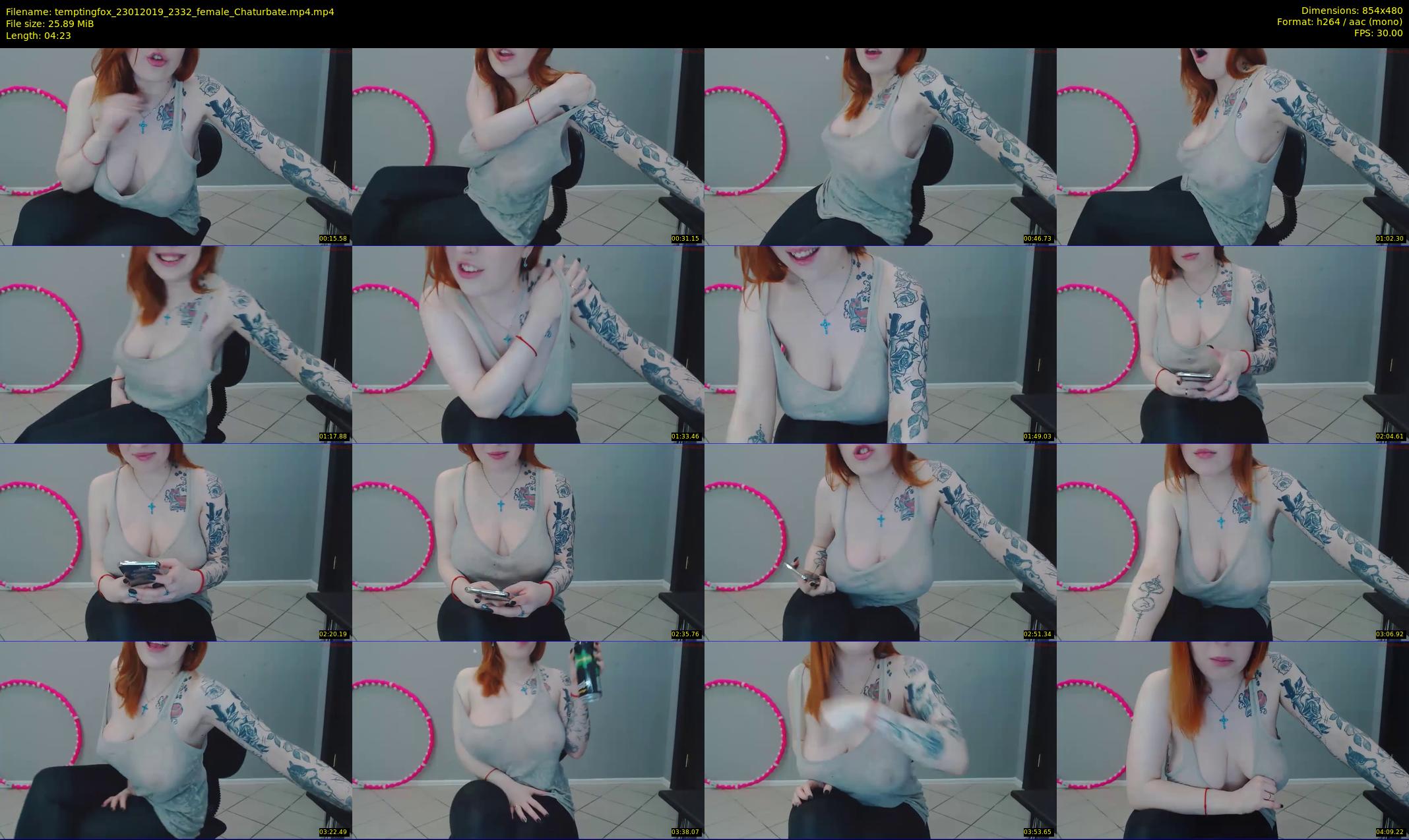 temptingfox — 5 minute Chaturbate female cam show recording, 480p, Jan 23, 2019