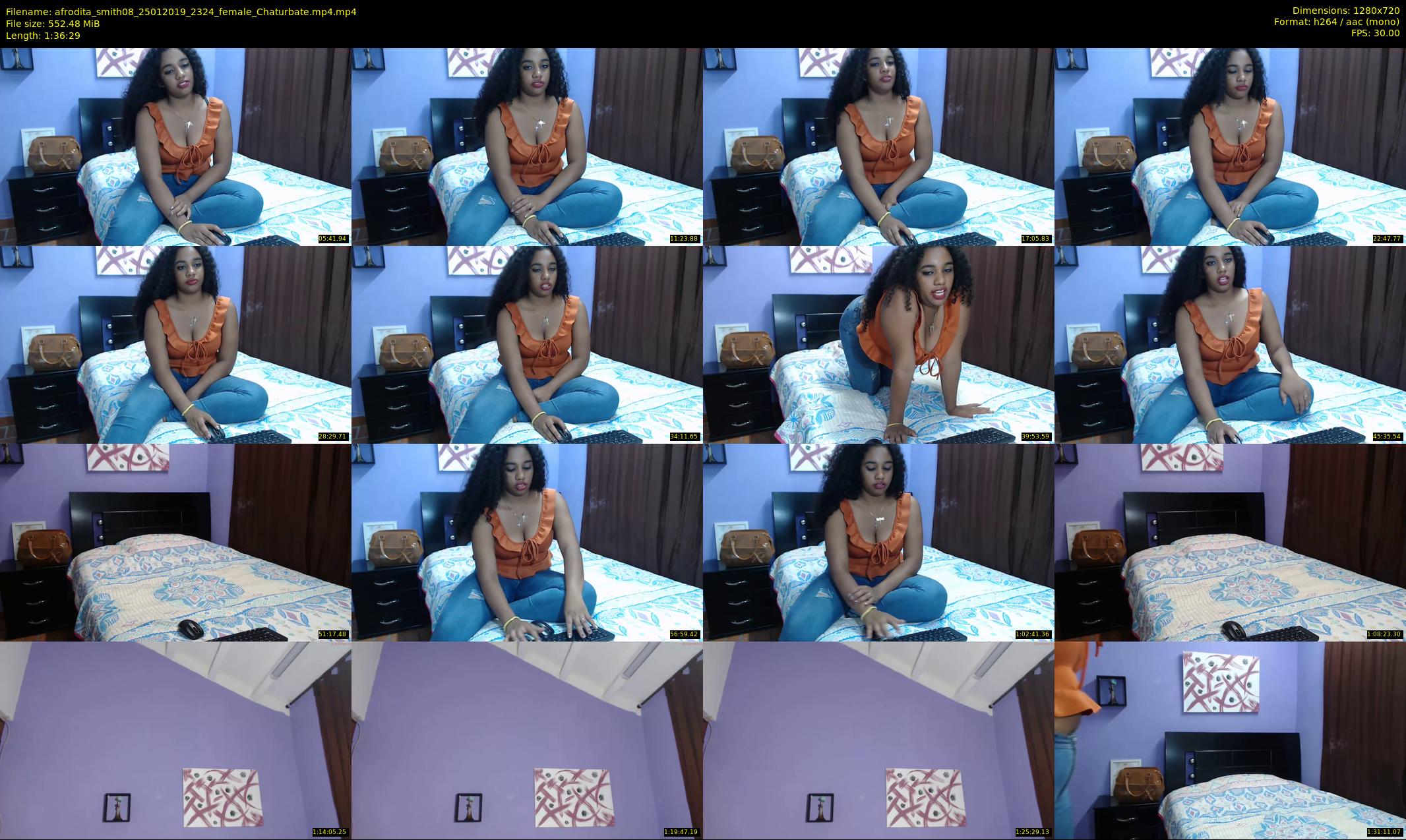 afrodita_smith08 — 97 minute Chaturbate female cam show recording, 720p, Jan 25, 2019
