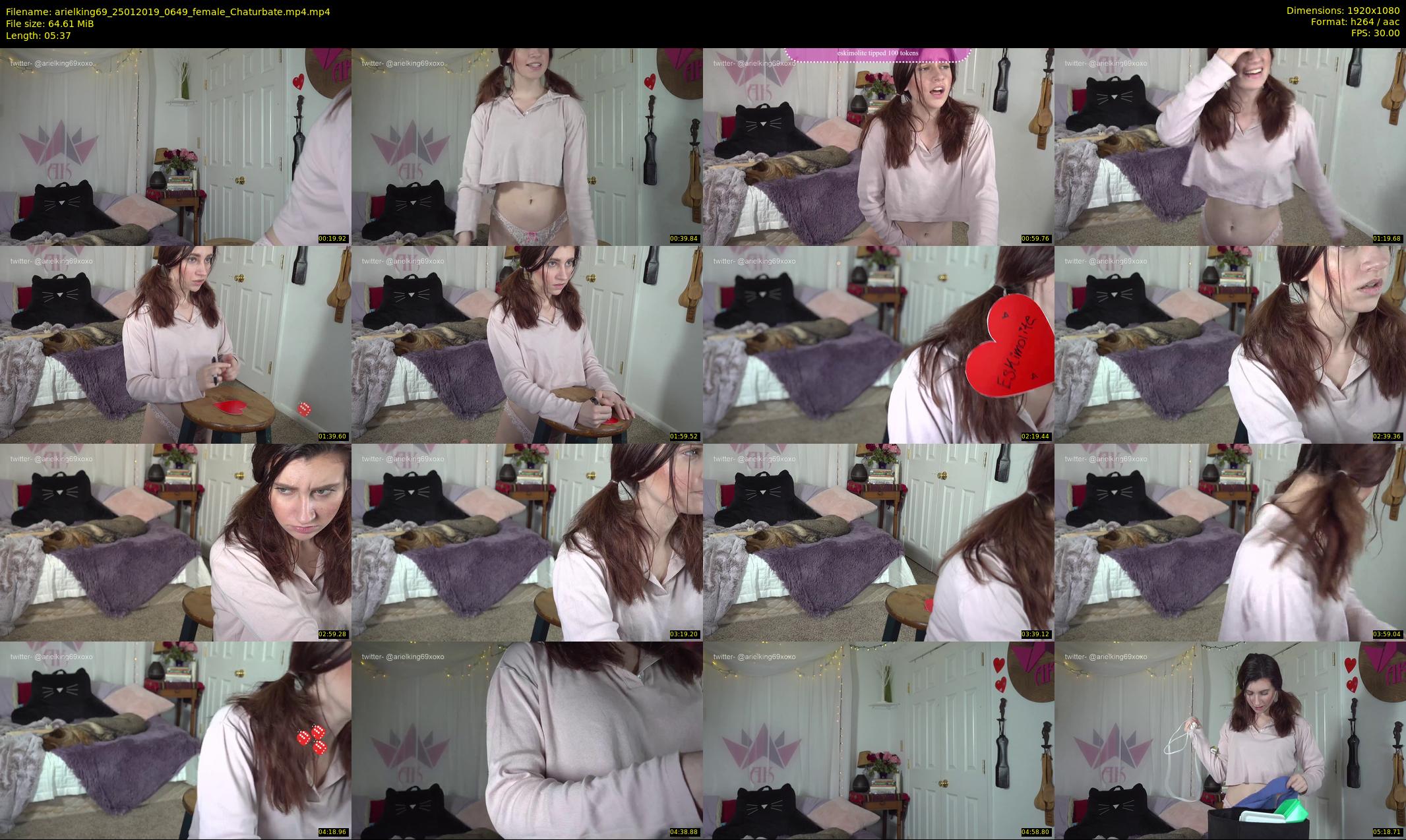 arielking69 — 6 minute Chaturbate female cam show recording, 1080p, Jan 25, 2019