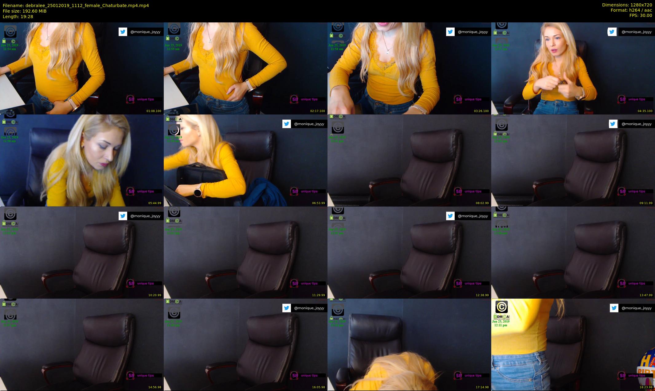 debralee — 20 minute Chaturbate female cam show recording, 720p, Jan 25, 2019