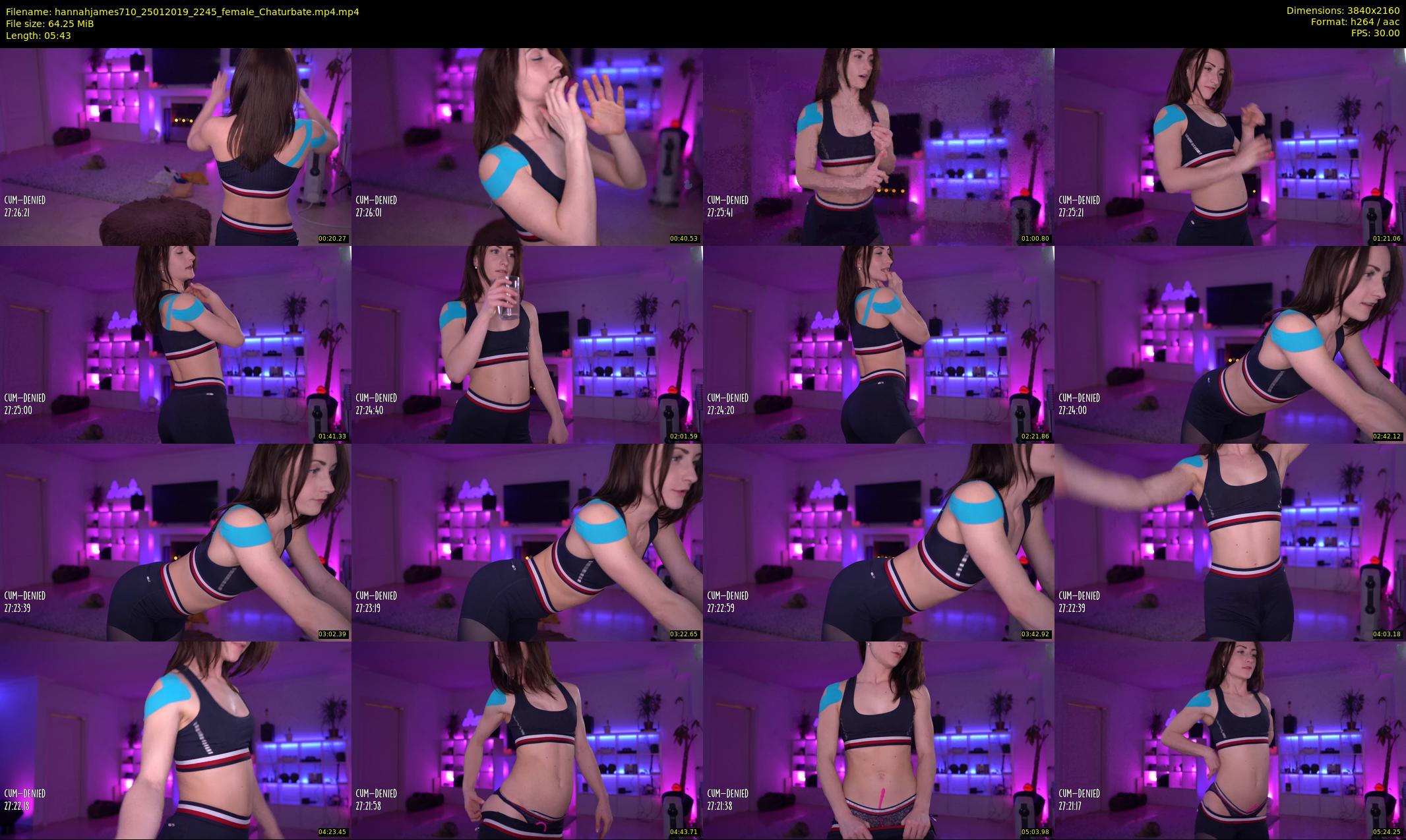 hannahjames710 — 6 minute Chaturbate female cam show recording, 4K, Jan 25, 2019