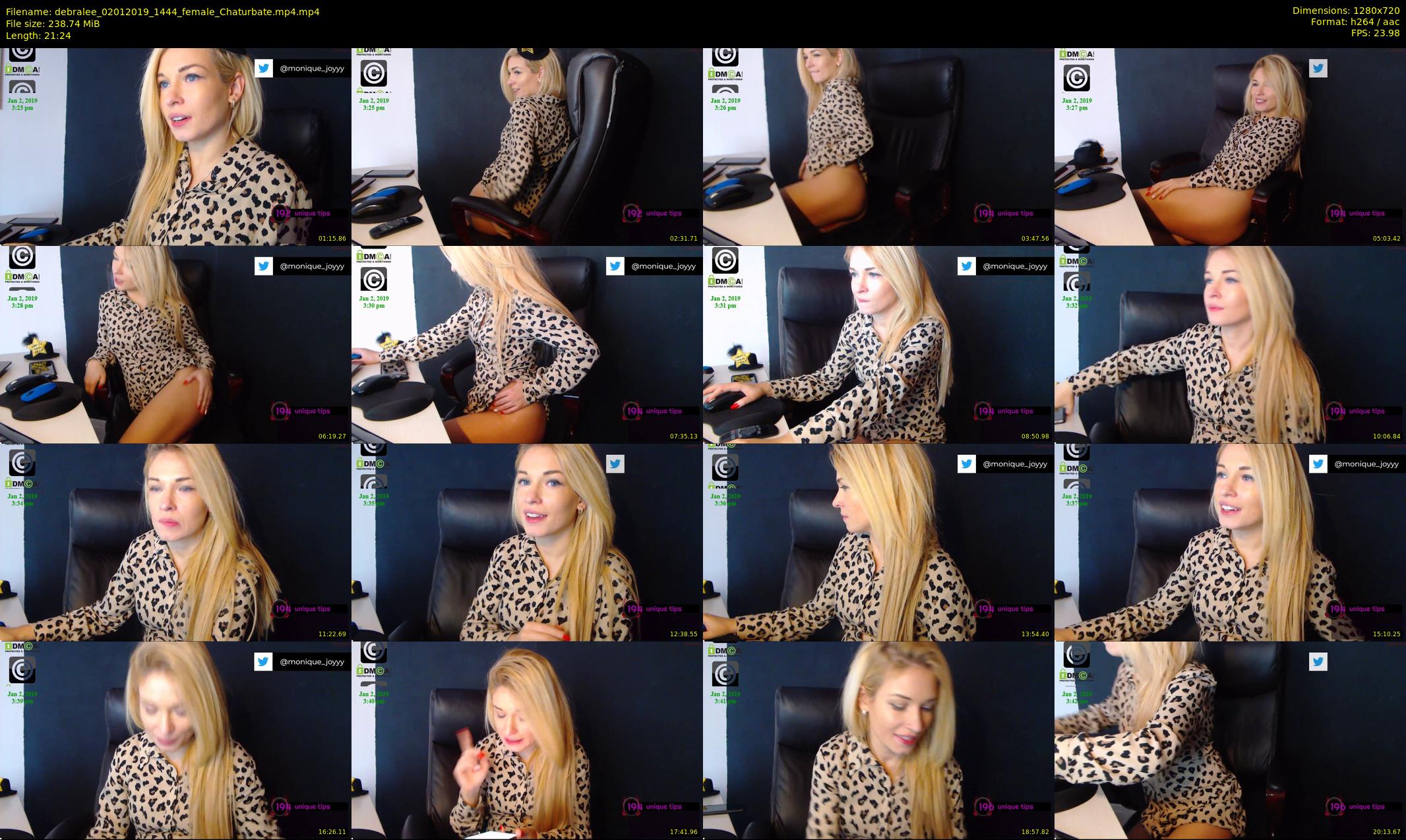 debralee — 22 minute Chaturbate female cam show recording, 720p, Jan 2, 2019