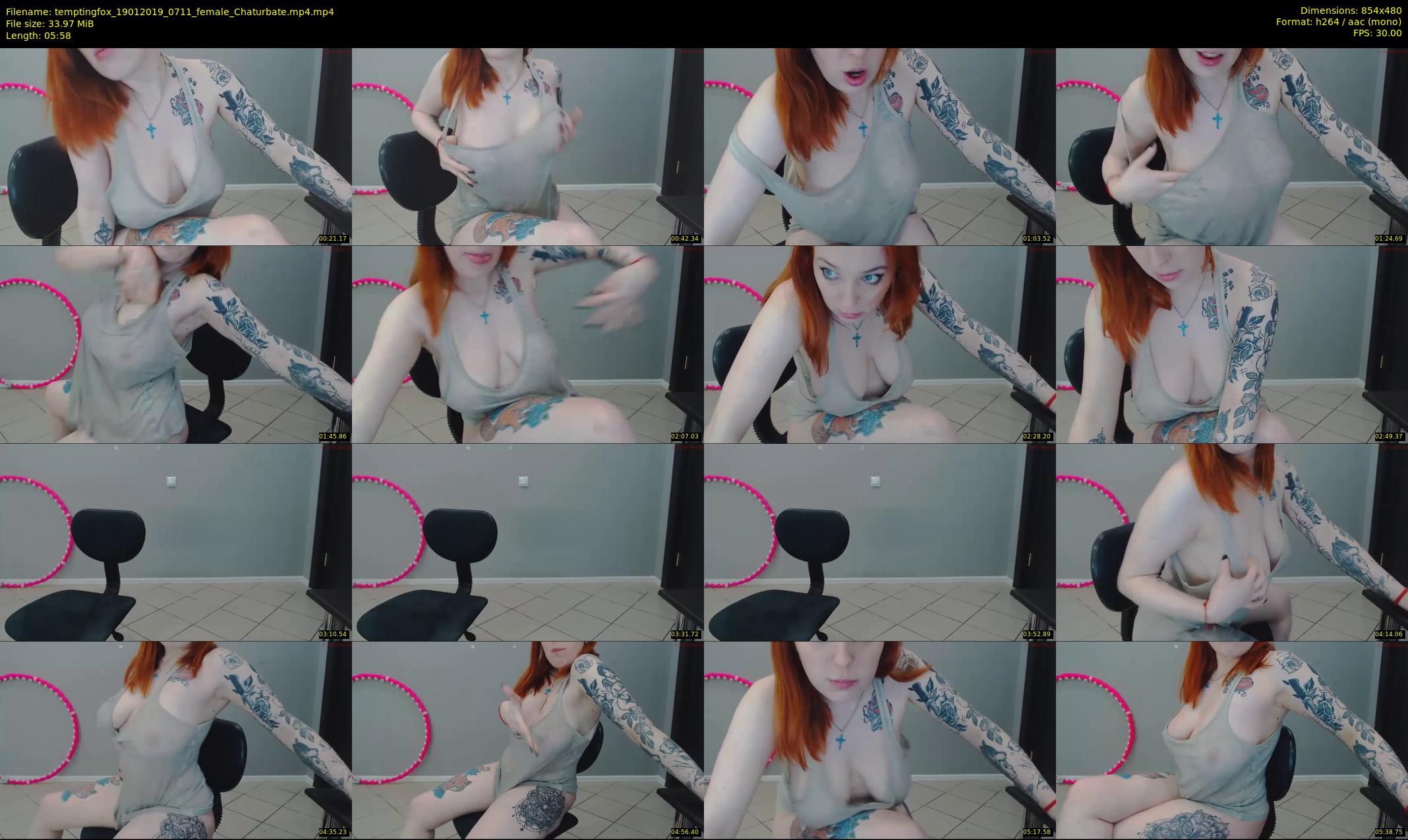 temptingfox — 6 minute Chaturbate female cam show recording, 480p, Jan 19, 2019