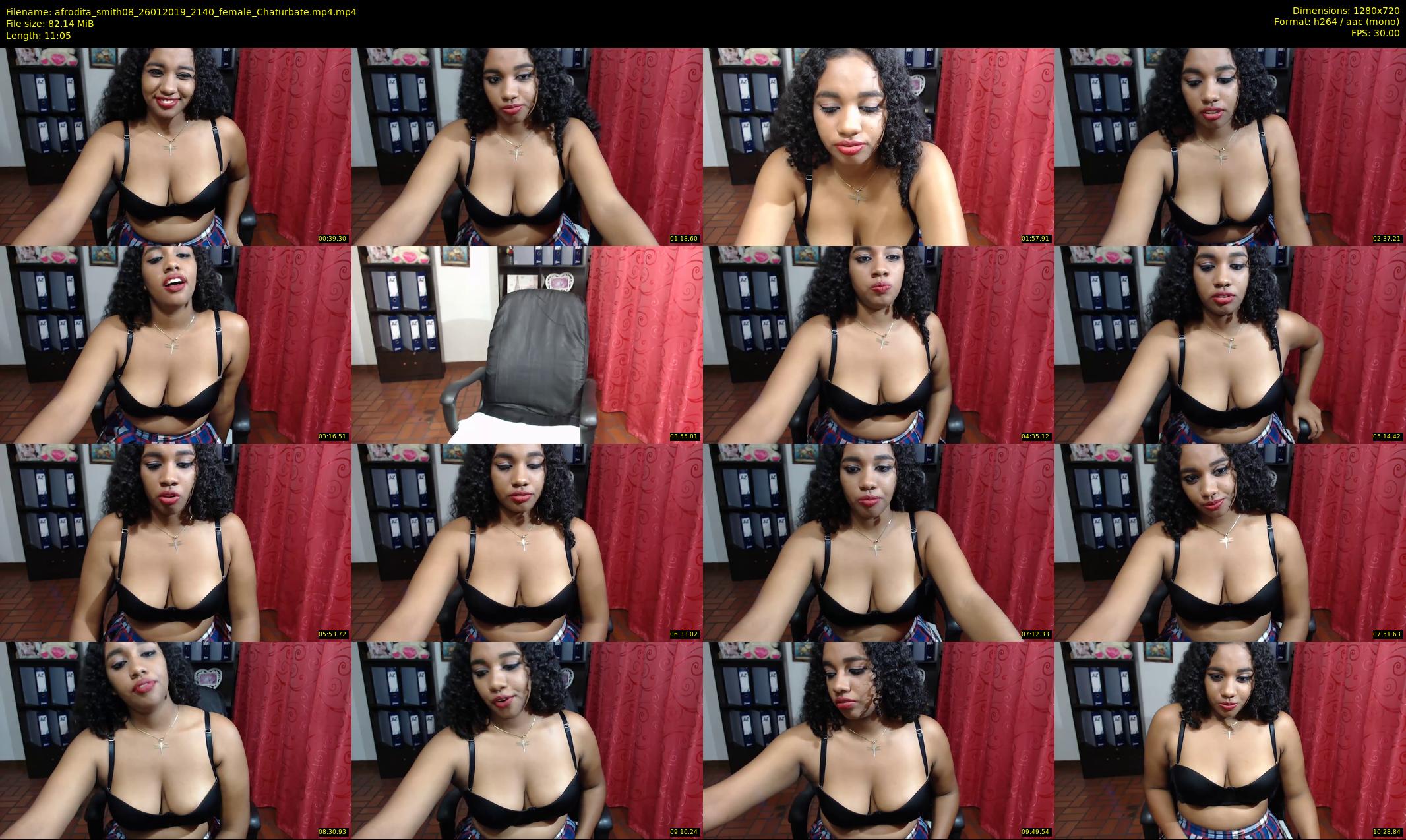 afrodita_smith08 — 12 minute Chaturbate female cam show recording, 720p, Jan 26, 2019