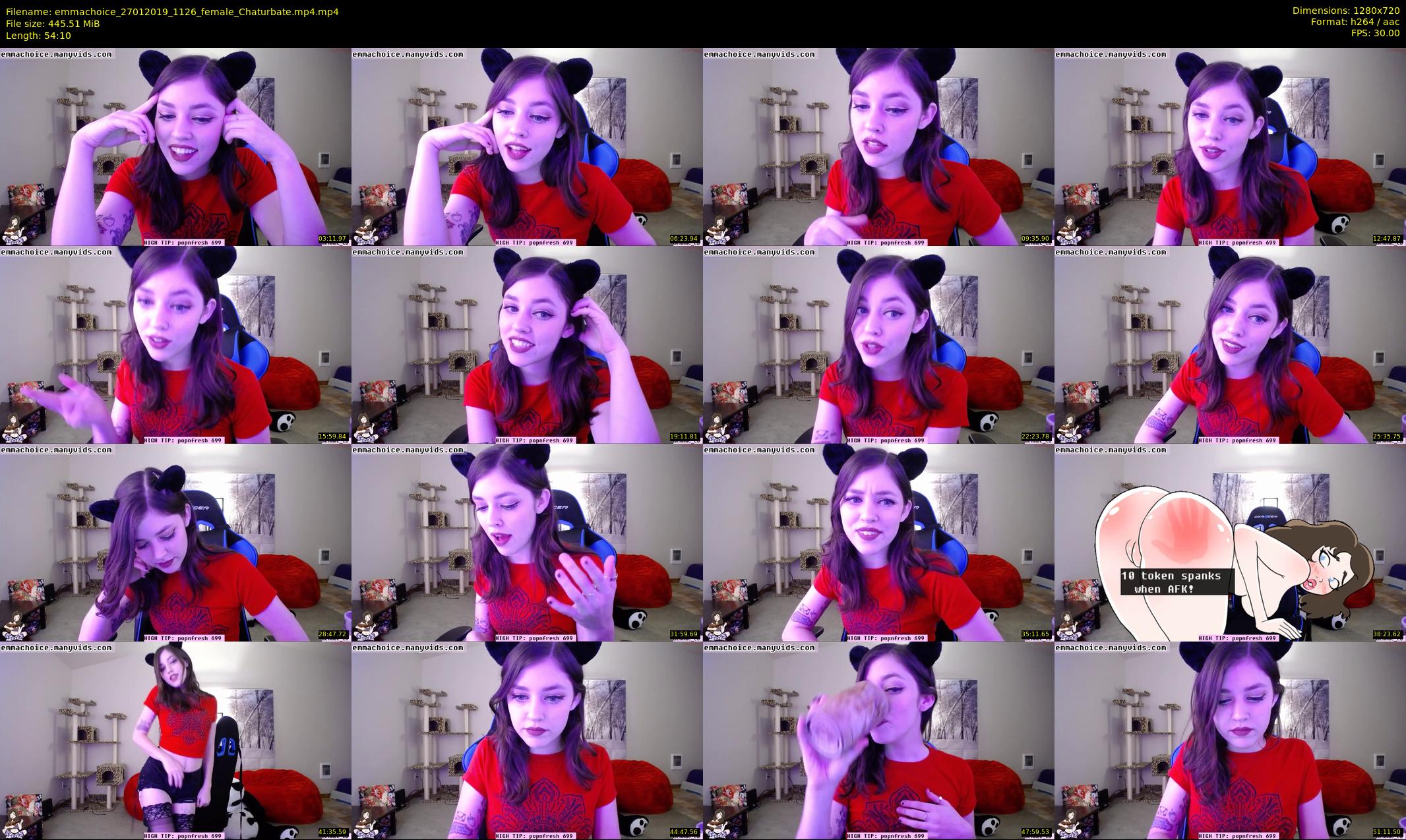 emmachoice — 55 minute Chaturbate female cam show recording, 720p, Jan 27, 2019