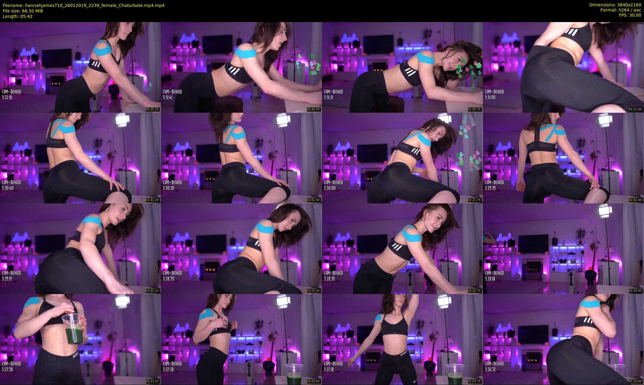 hannahjames710 — 6 minute Chaturbate female cam show recording, 4K, Jan 26, 2019