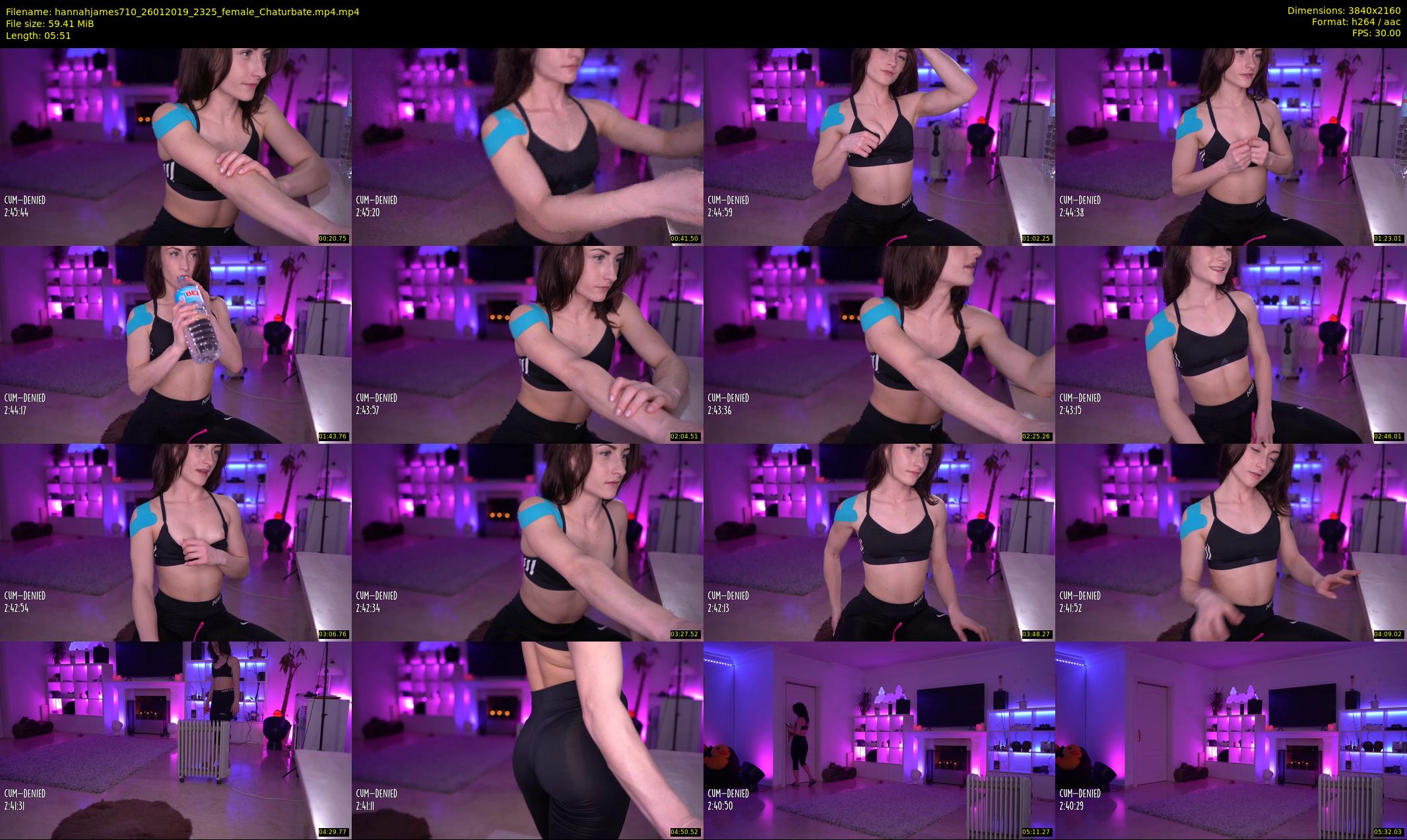 hannahjames710 — 6 minute Chaturbate female cam show recording, 4K, Jan 26, 2019