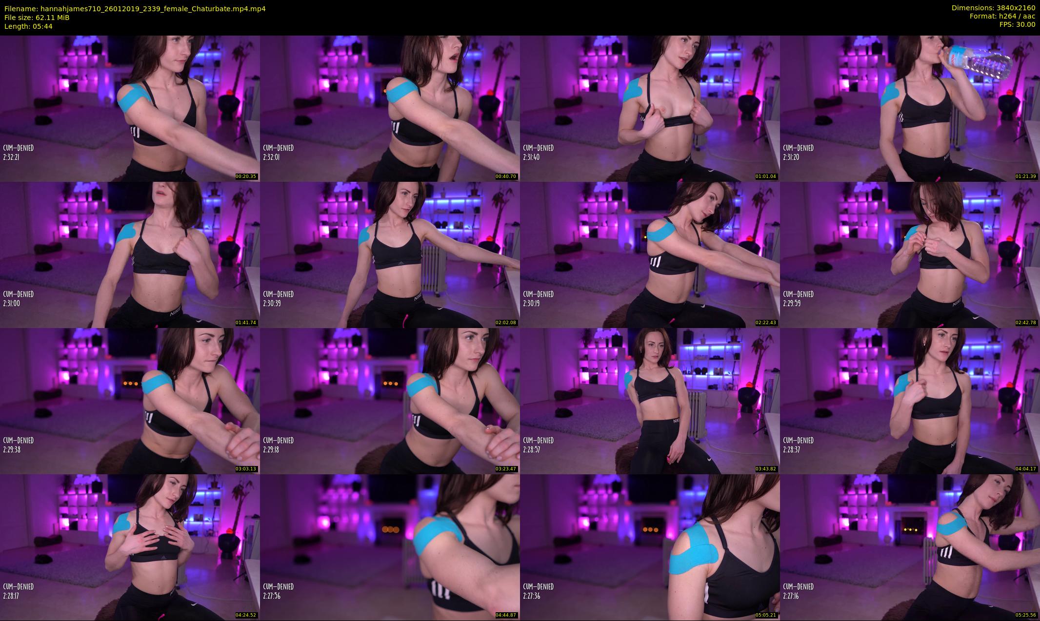 hannahjames710 — 6 minute Chaturbate female cam show recording, 4K, Jan 26, 2019