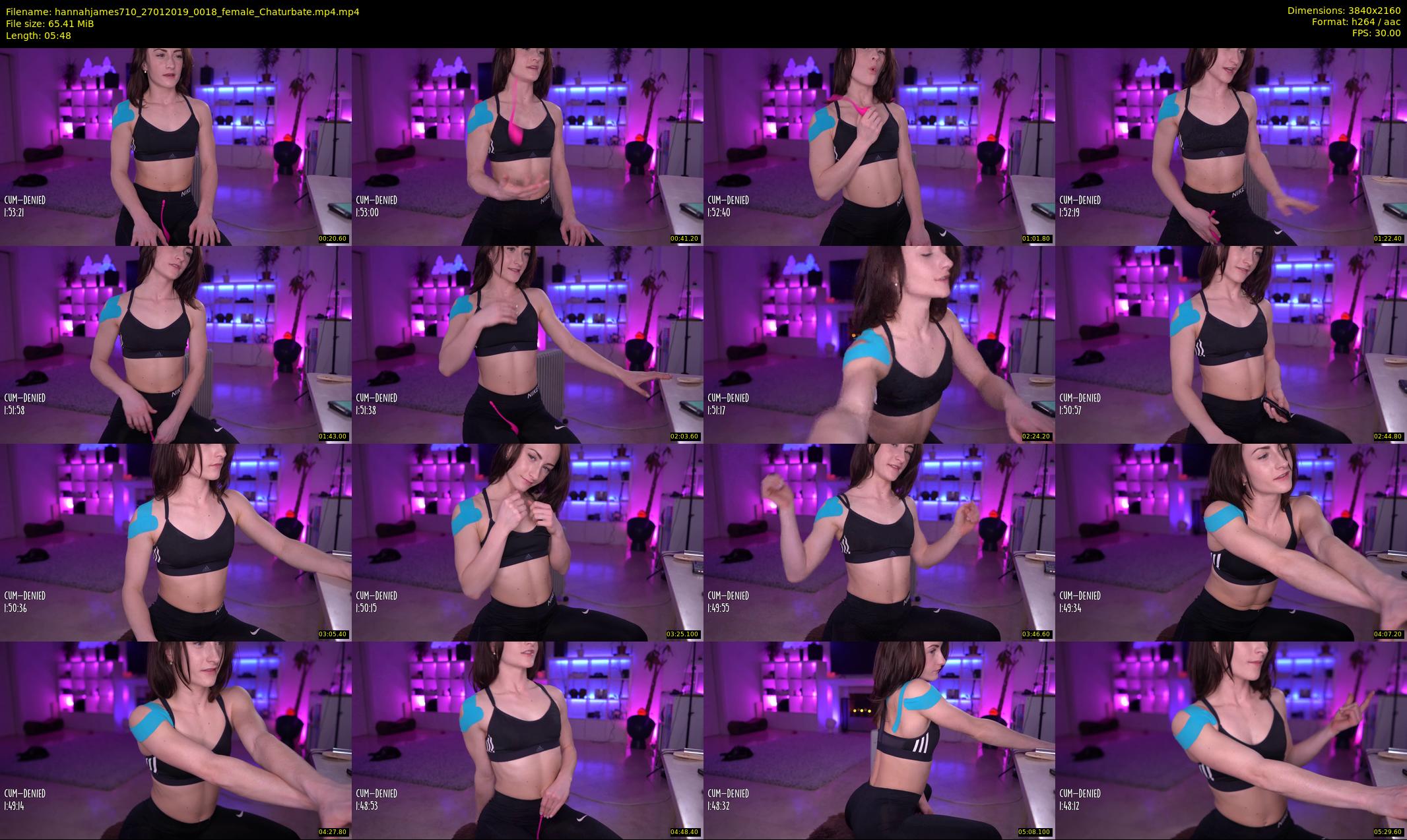 hannahjames710 — 6 minute Chaturbate female cam show recording, 4K, Jan 27, 2019