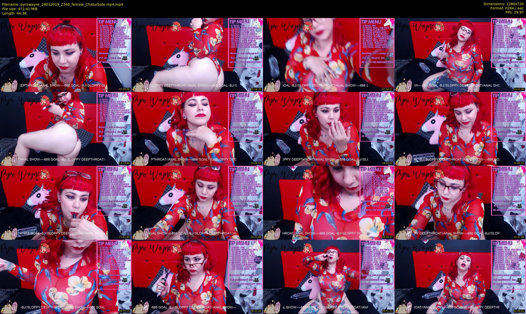 pyrowayne — 45 minute Chaturbate female cam show recording, 720p, Jan 26, 2019