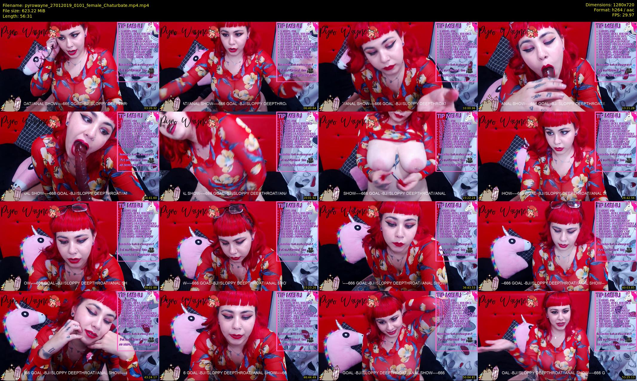 pyrowayne — 57 minute Chaturbate female cam show recording, 720p, Jan 27, 2019