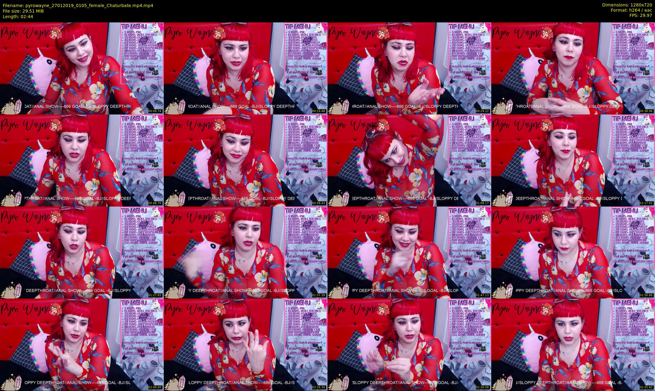 pyrowayne — 3 minute Chaturbate female cam show recording, 720p, Jan 27, 2019