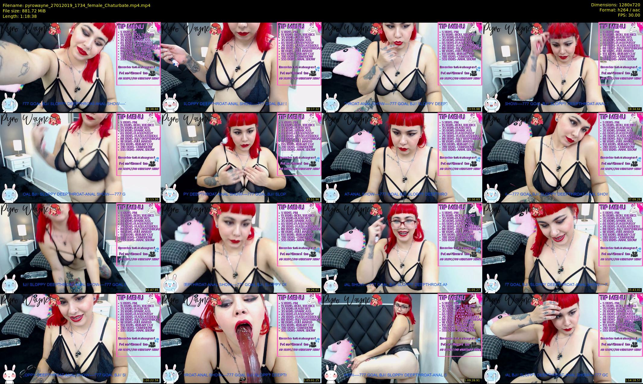 pyrowayne — 79 minute Chaturbate female cam show recording, 720p, Jan 27, 2019