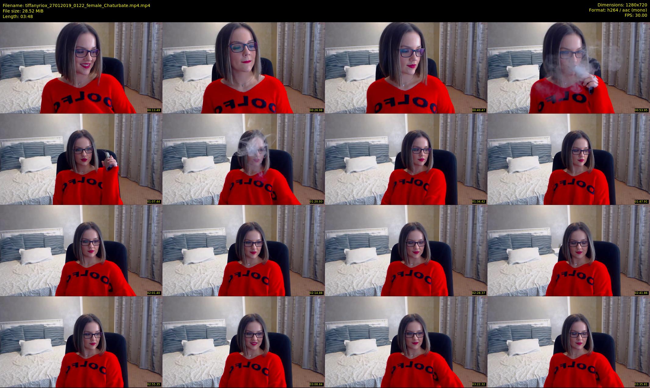 tiffanyriox — 4 minute Chaturbate female cam show recording, 720p, Jan 27, 2019