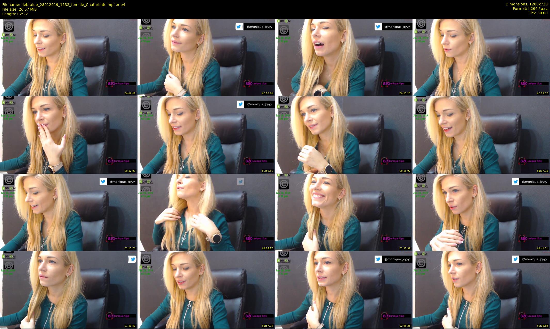 debralee — 3 minute Chaturbate female cam show recording, 720p, Jan 28, 2019
