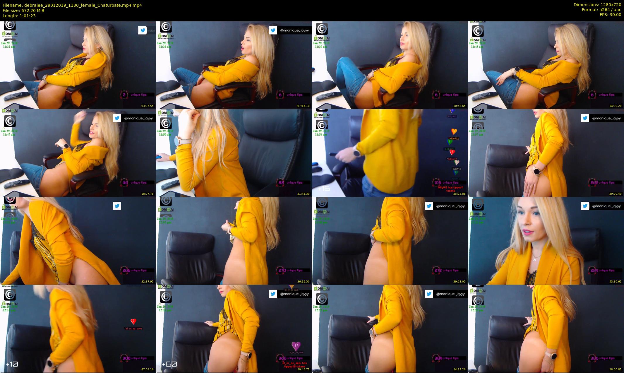 debralee — 62 minute Chaturbate female cam show recording, 720p, Jan 29, 2019
