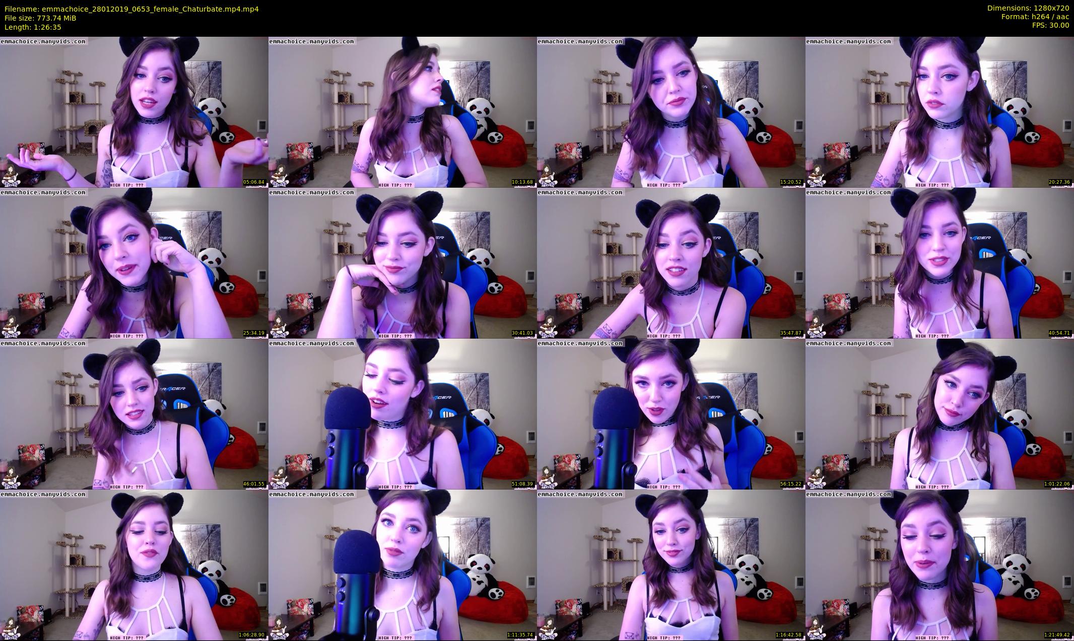 emmachoice — 87 minute Chaturbate female cam show recording, 720p, Jan 28, 2019