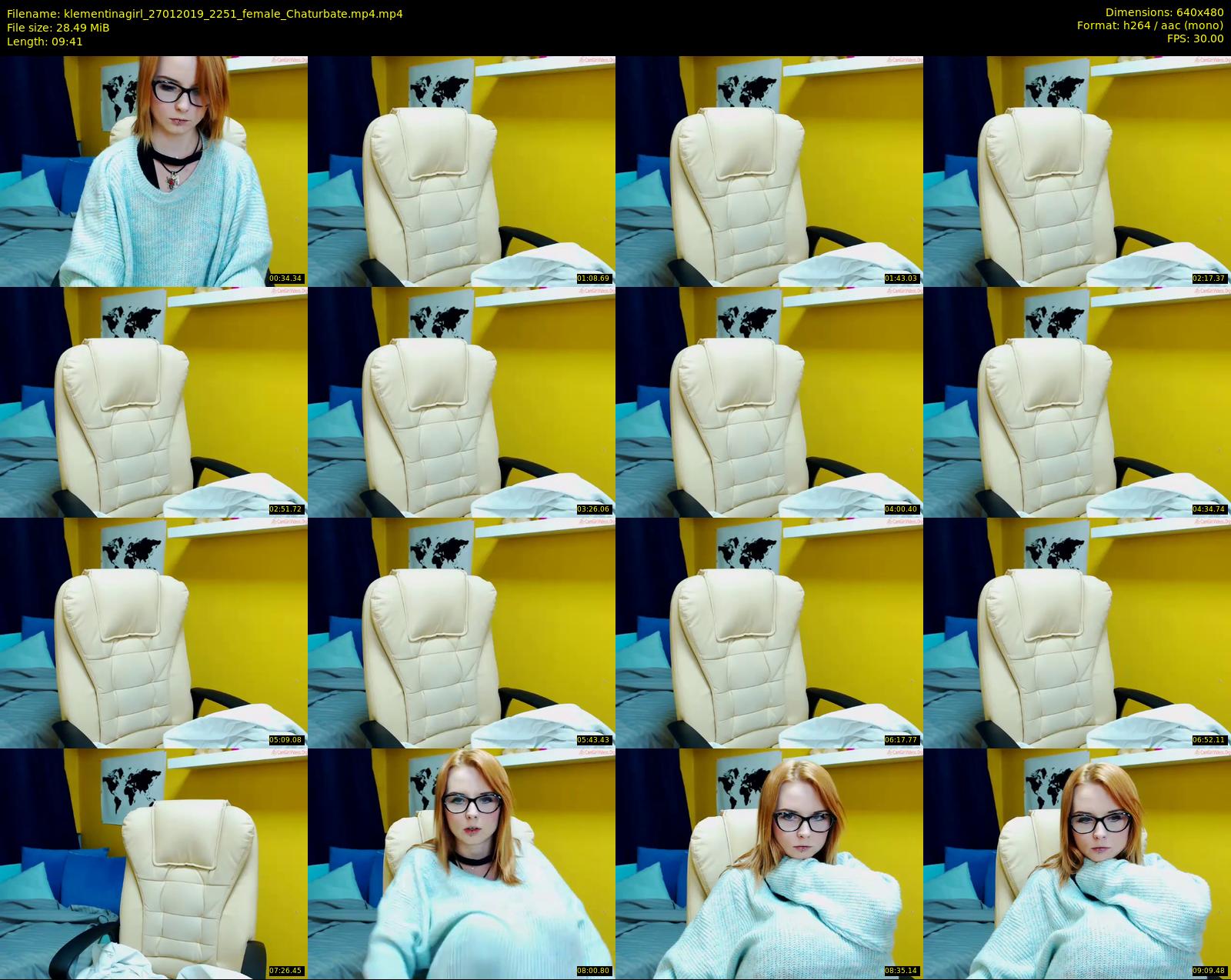 klementinagirl — 10 minute Chaturbate female cam show recording, 480p, Jan 27, 2019