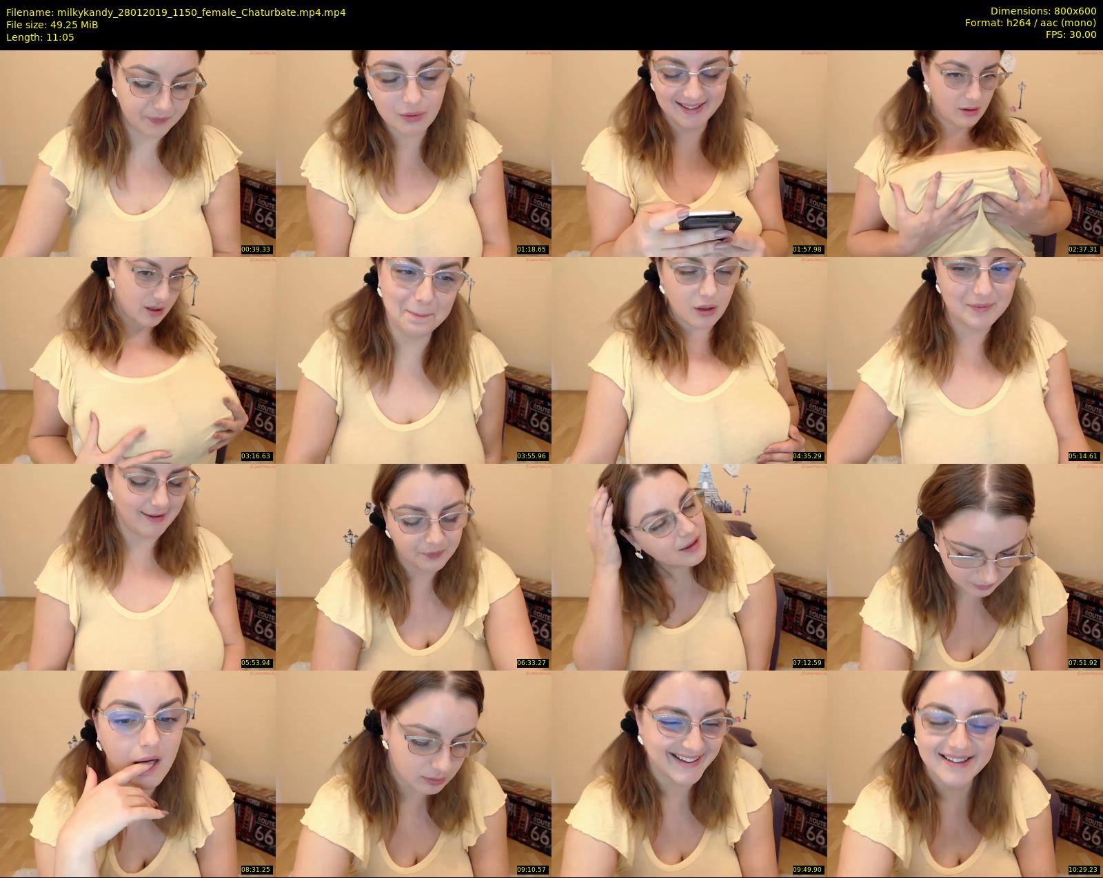 milkykandy — 12 minute Chaturbate female cam show recording, 480p, Jan 28, 2019